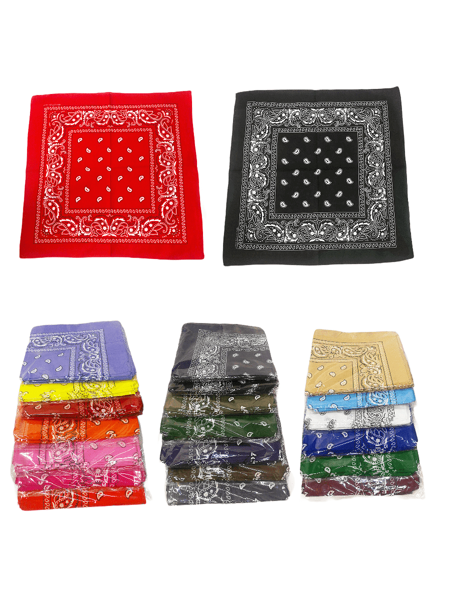 Bandana Carré 100% Coton motif paisley (x12)