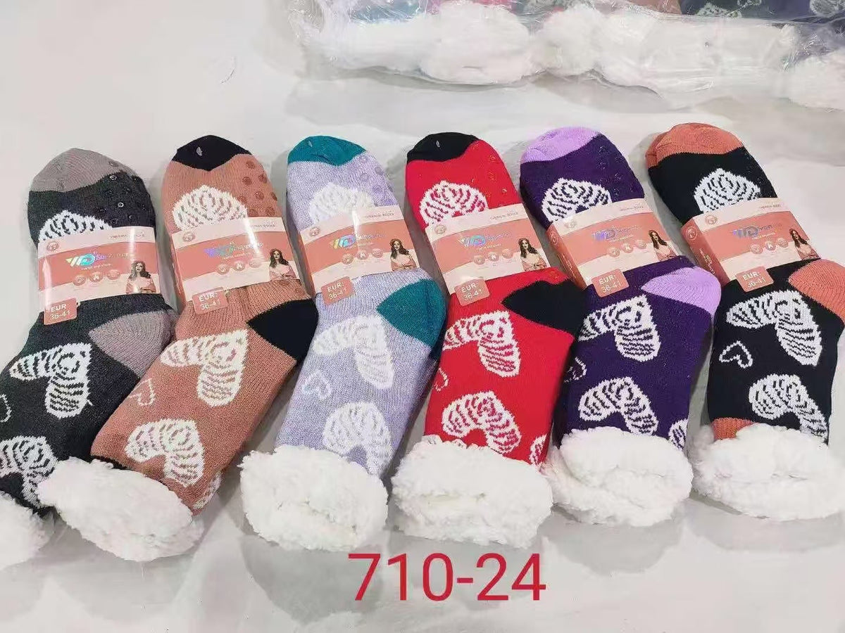 FEMME Chaussettes fourrées Hiver T36-41 (x12)#24