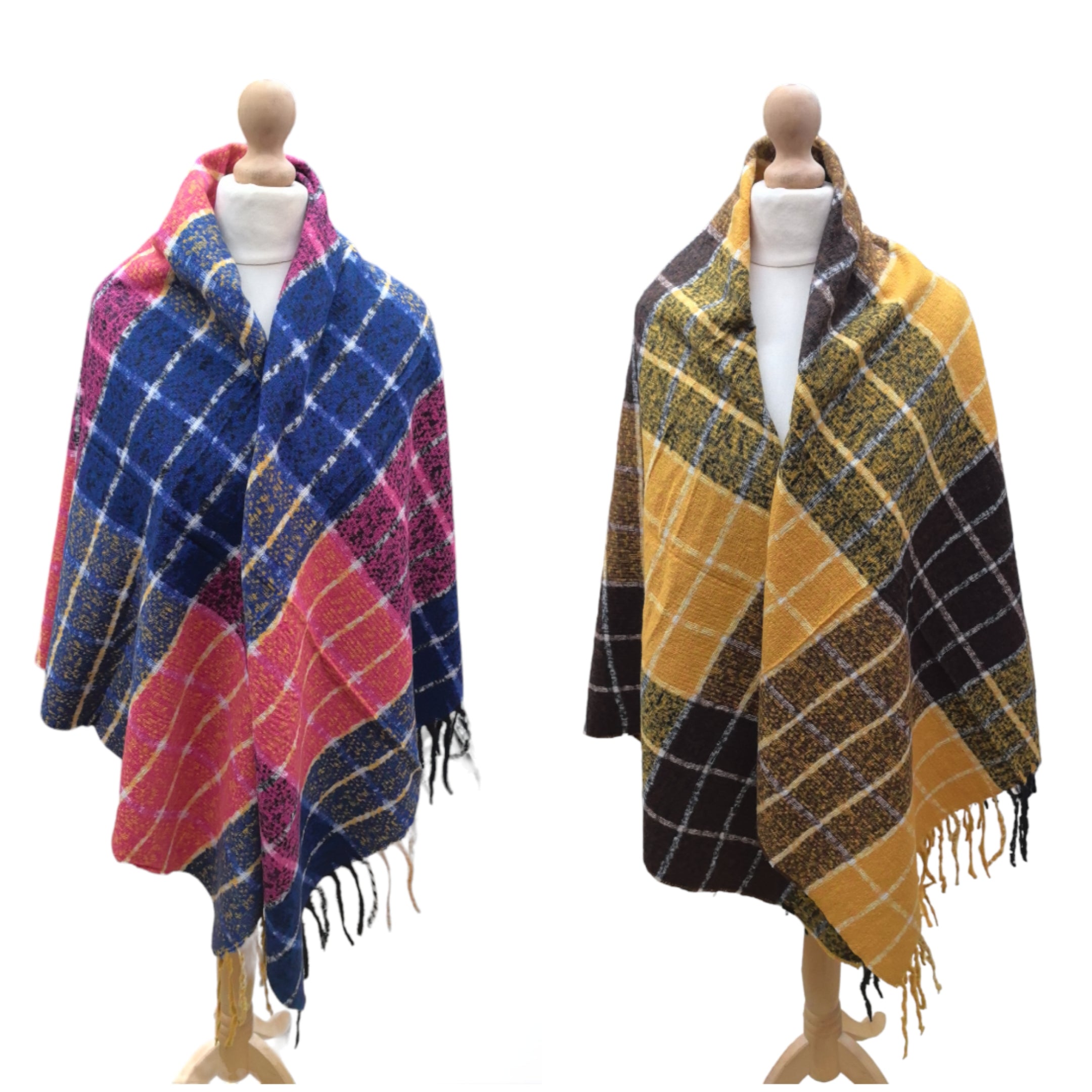Écharpe châle motif carreaux (x10)#34