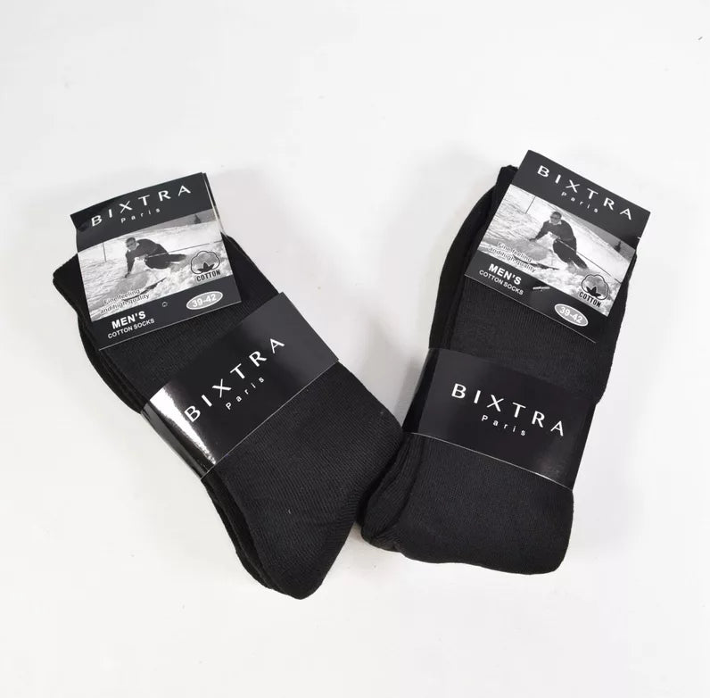 Chaussettes Epaisses Hivers Noir Sans Motif 
 (x24)