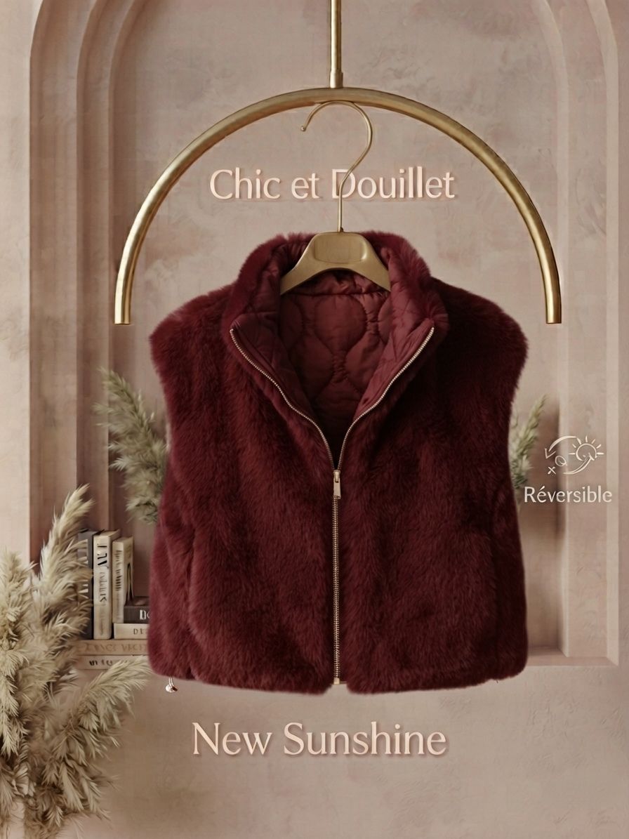 Gilet réversible en fausse fourrure (x4)
