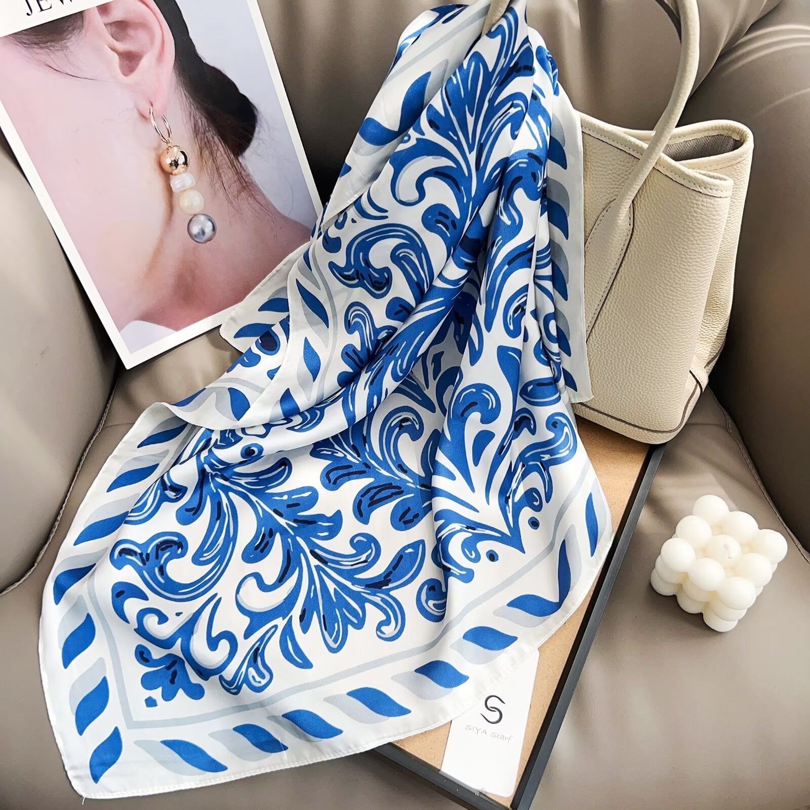 Foulard Carré touche soie 70cmx70cm (x12)#5