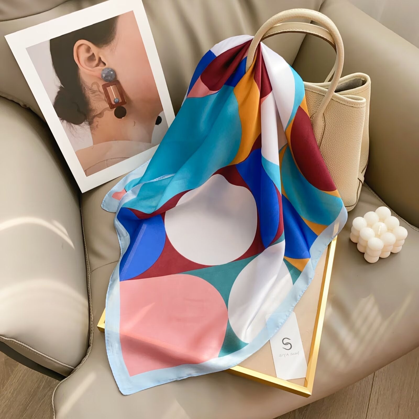 Foulard Carré touche soie 70cmx70cm (x12)#4