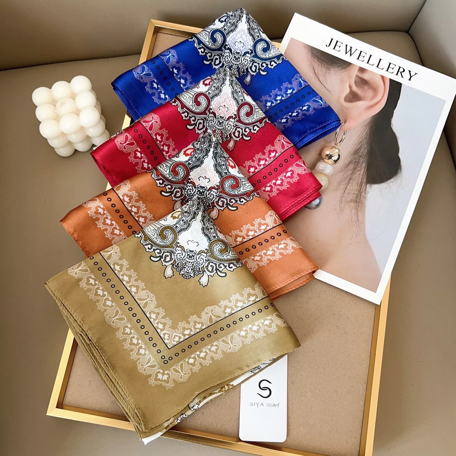 Foulard Carré touche soie 70cmx70cm (x12)#4