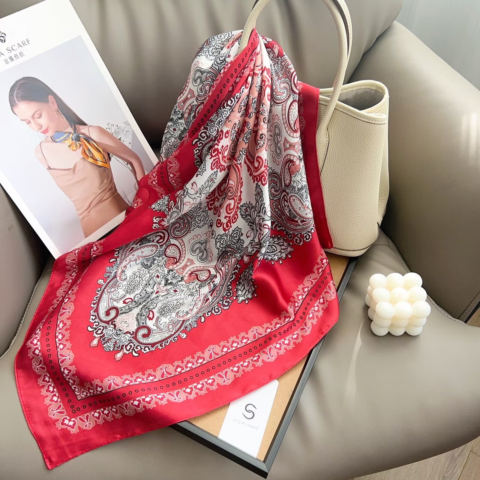 Foulard Carré touche soie 70cmx70cm (x12)#4