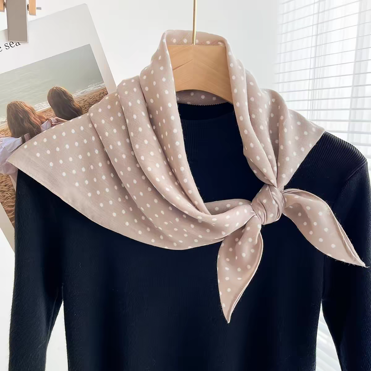 Foulard carré à motifs Motif petits pois (x12)#49