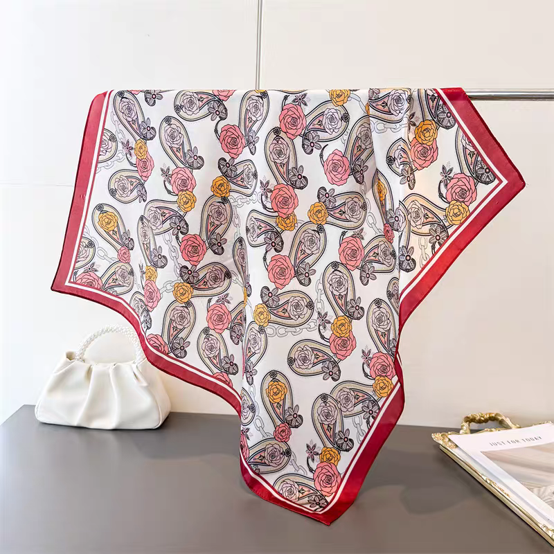 Foulard Carré touche soie 70cmx70cm (x12)#50