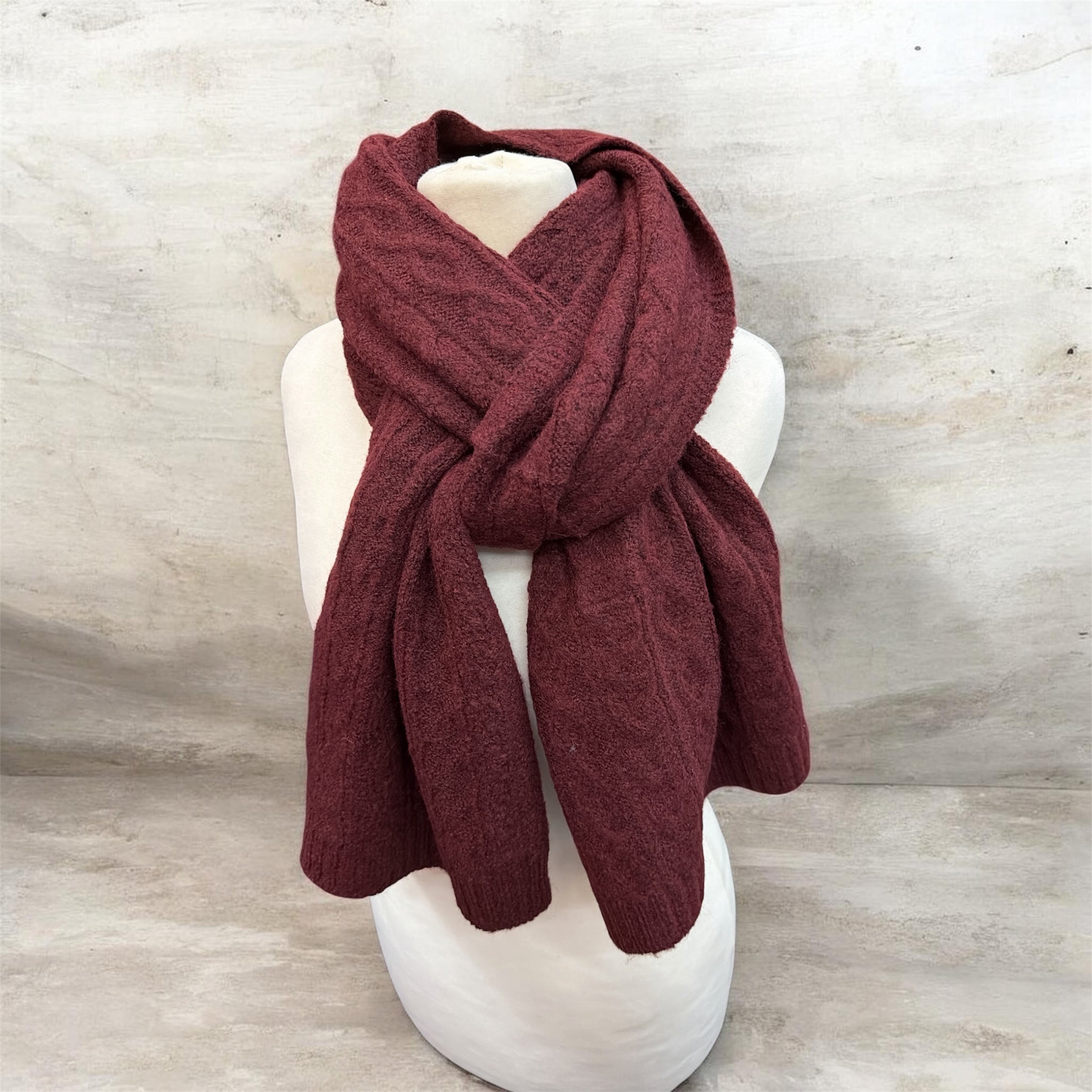 Écharpe tricotée torsadée hiver(x6)