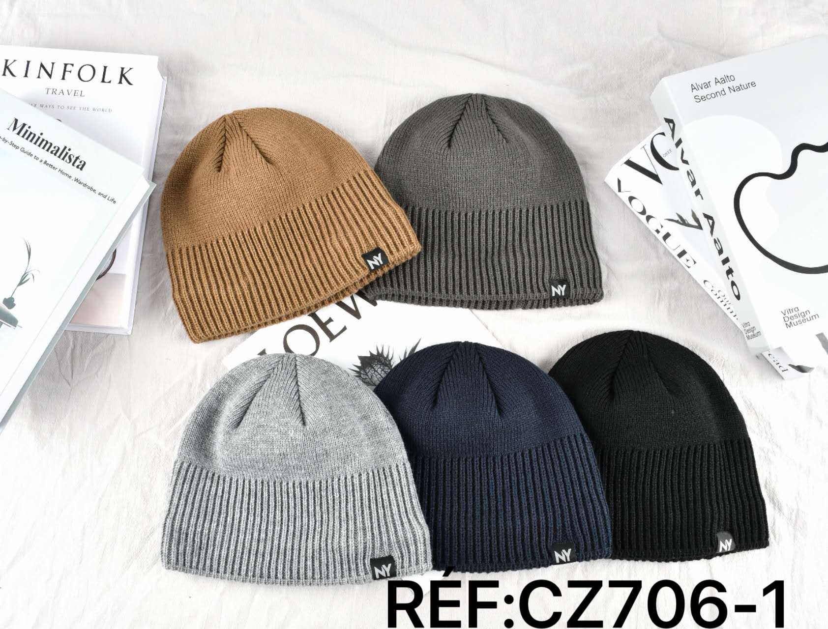 Bonnet tricoté homme hiver (x12)#1