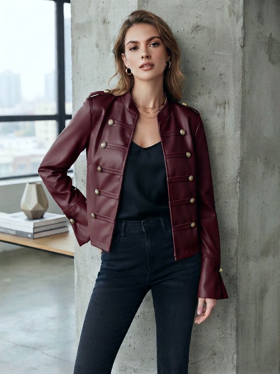 Gilet Ouvert En Similicuir (x6)