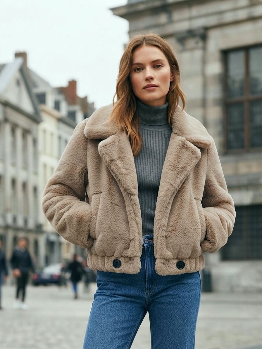 Manteau Fausse Fourrure Courte (x5)