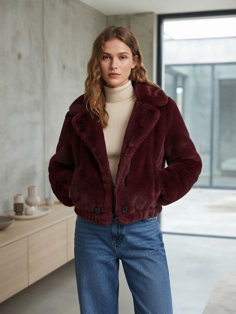 Manteau Fausse Fourrure Courte (x5)