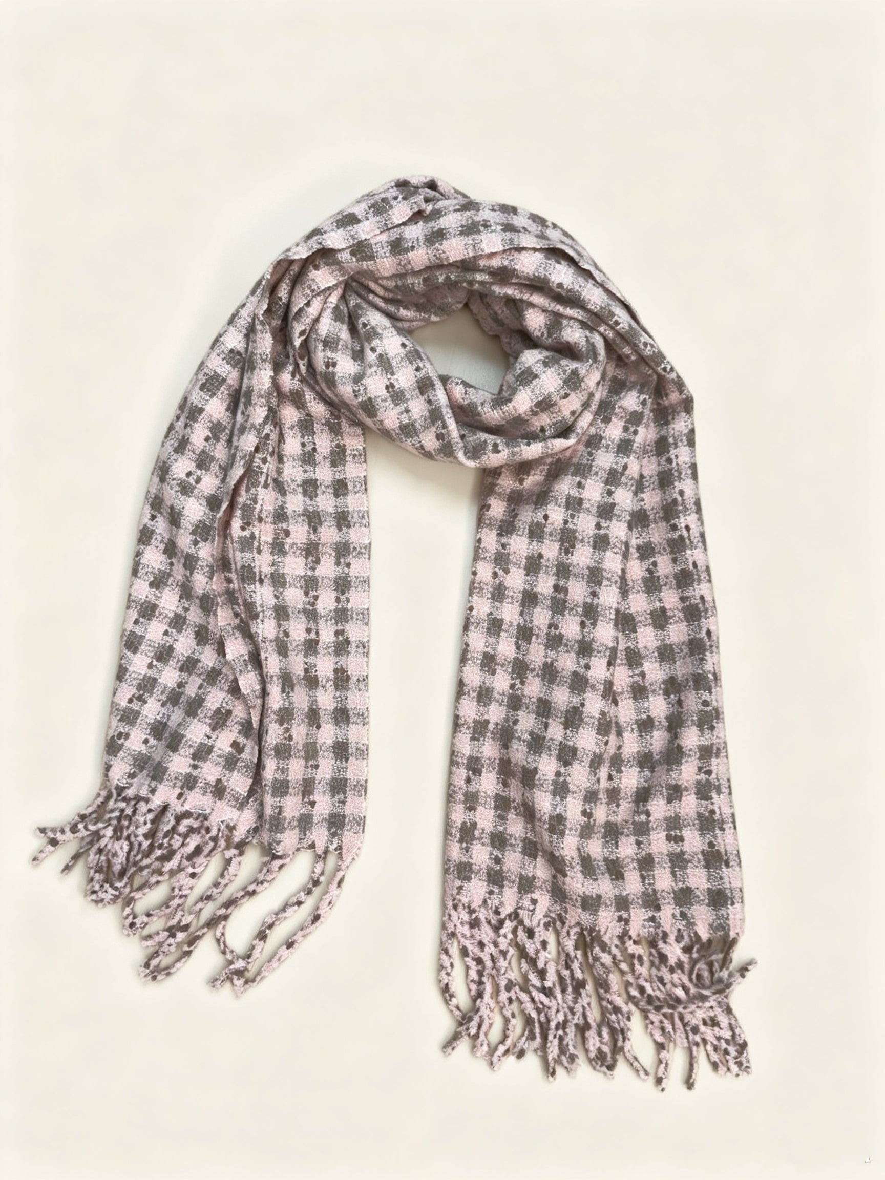 Écharpe d’hiver à carreaux avec franges (x12)#30