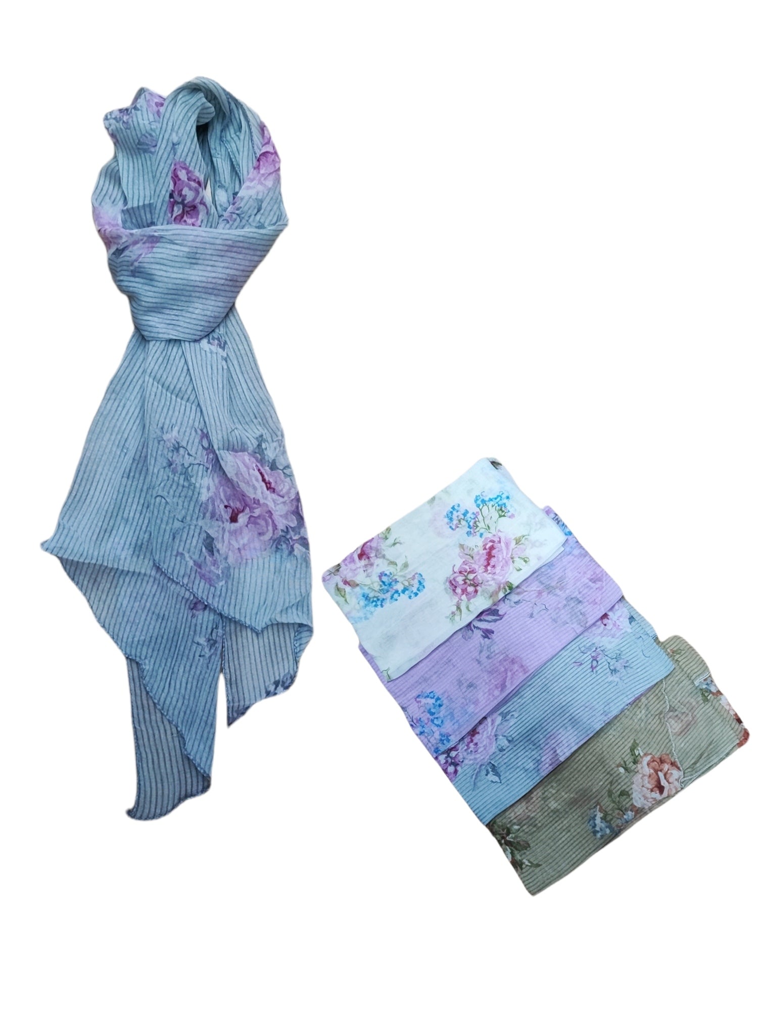 Foulard motif fleur (x12)