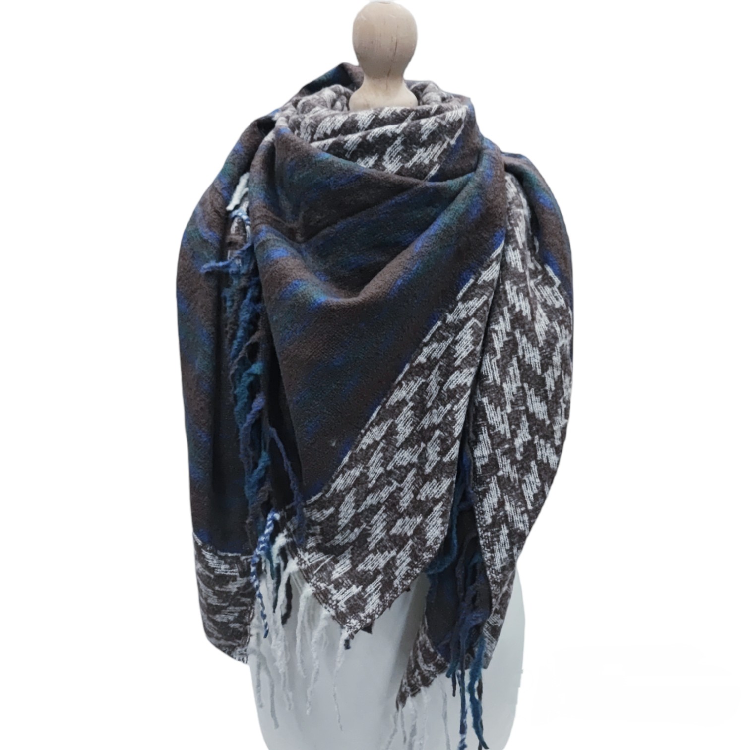 Écharpe châle motif Pieds de Poules 130x130 (X10) #33