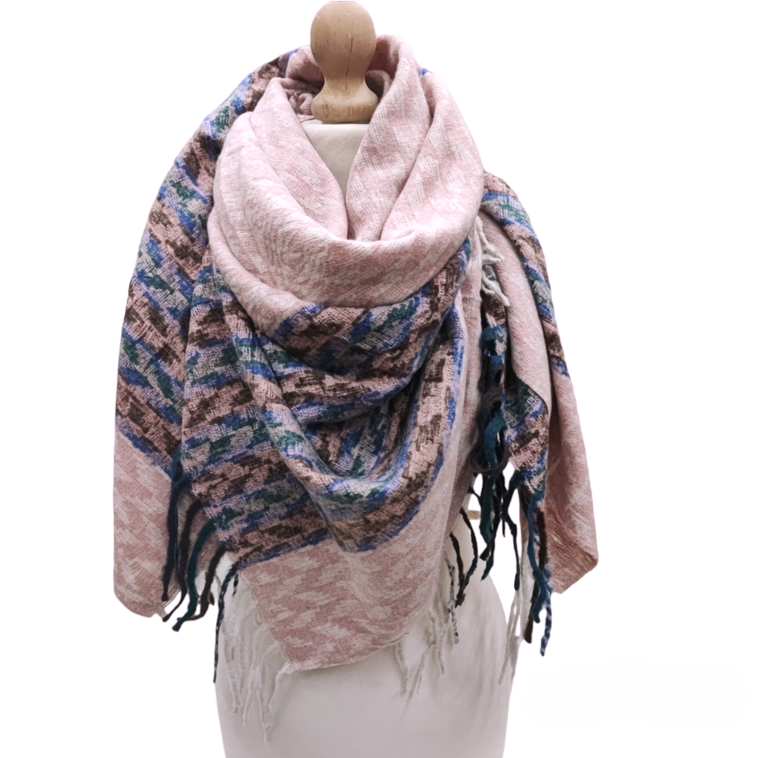 Écharpe châle motif Pieds de Poules 130x130 (X10) #33