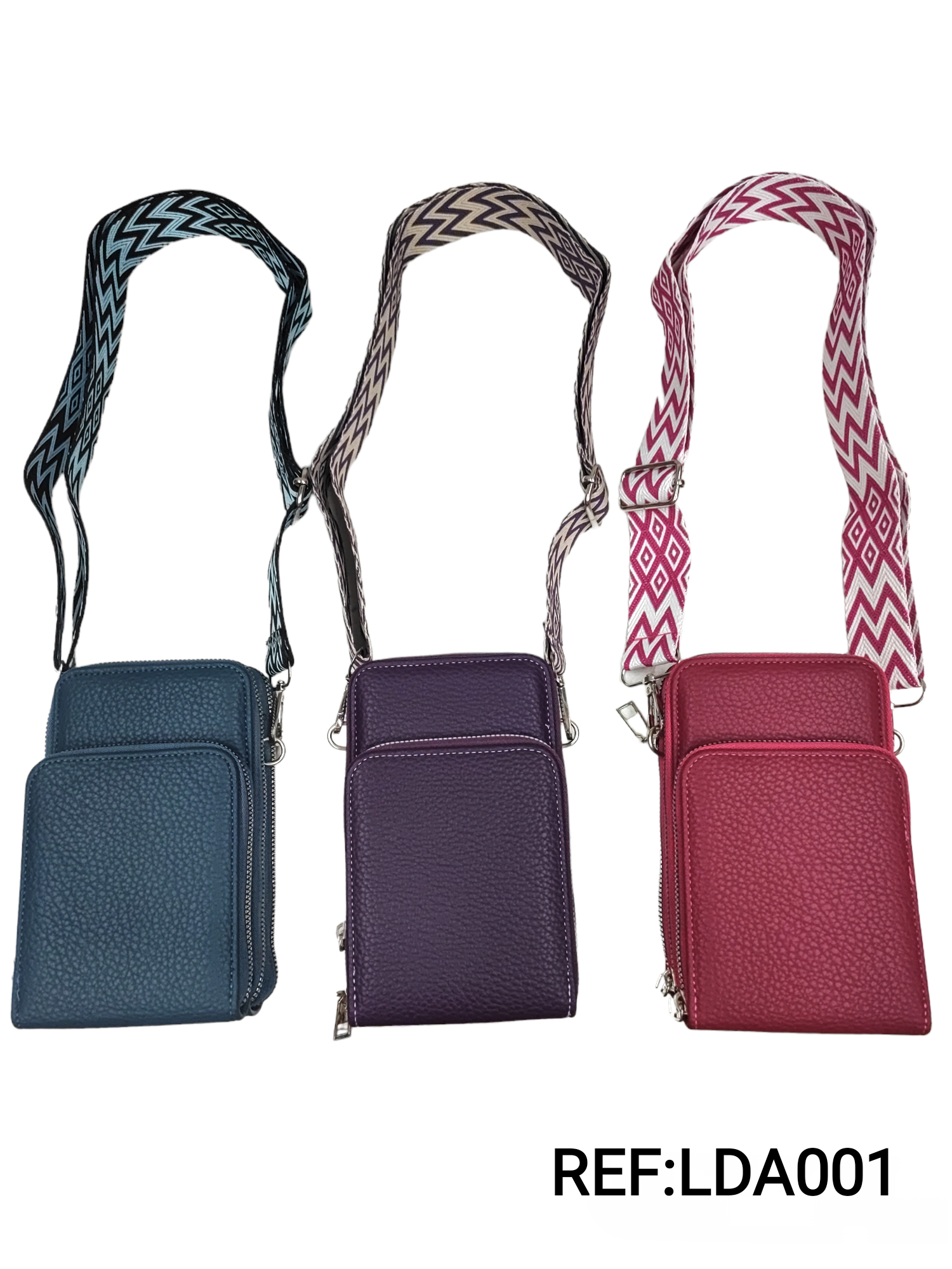 Sac-PorteTéléphone coloré Bandoulière large(x6) #001