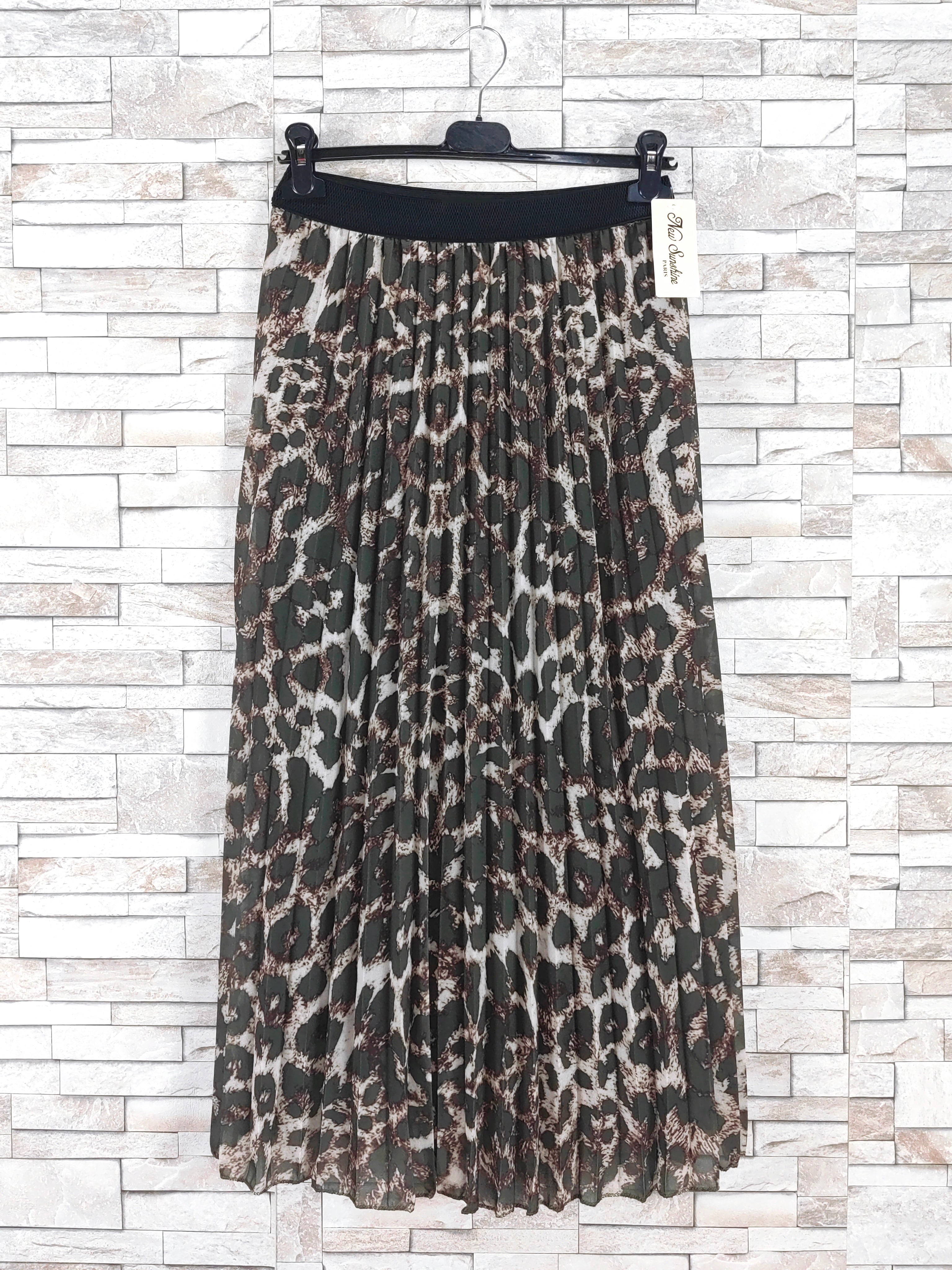 Jupe longue plissée imprimée (X6)