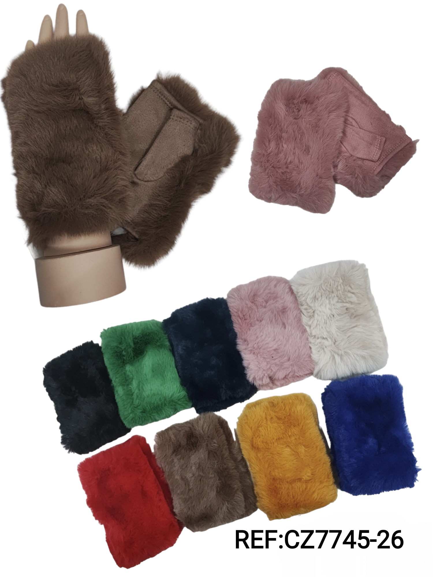 Mitaines gants fausse fourrure (x12) #26