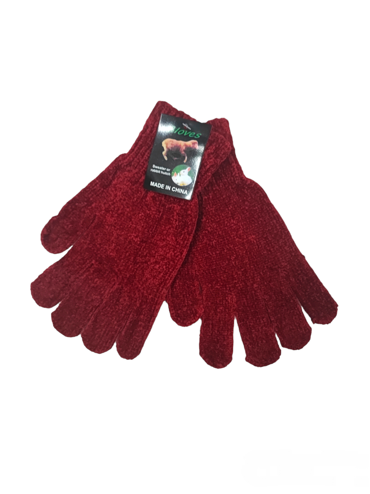 Gants d'hiver en chenille tricotés pour femme (x12)F2