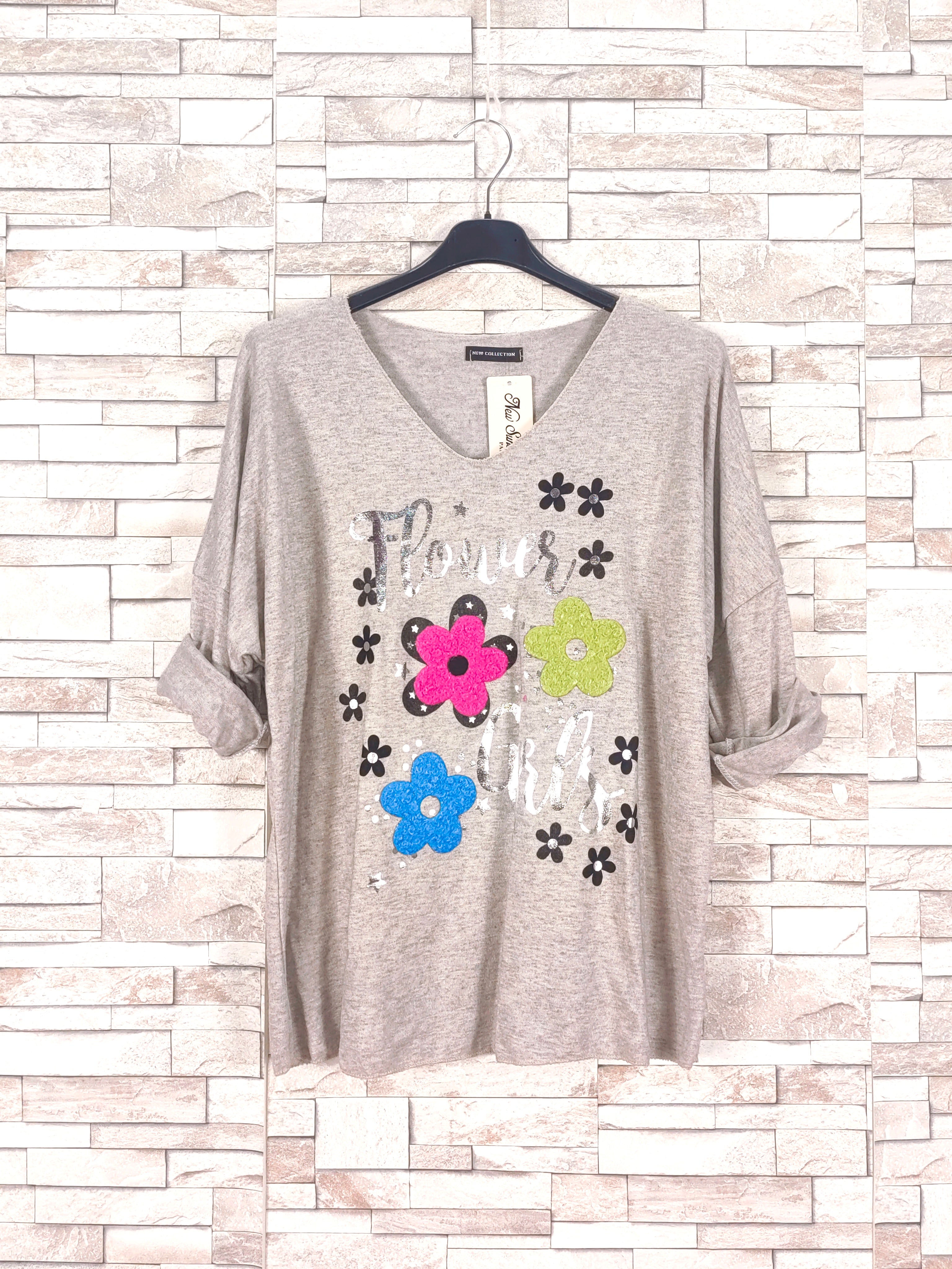 T-shirt oversize manches longues imprimé (x9)