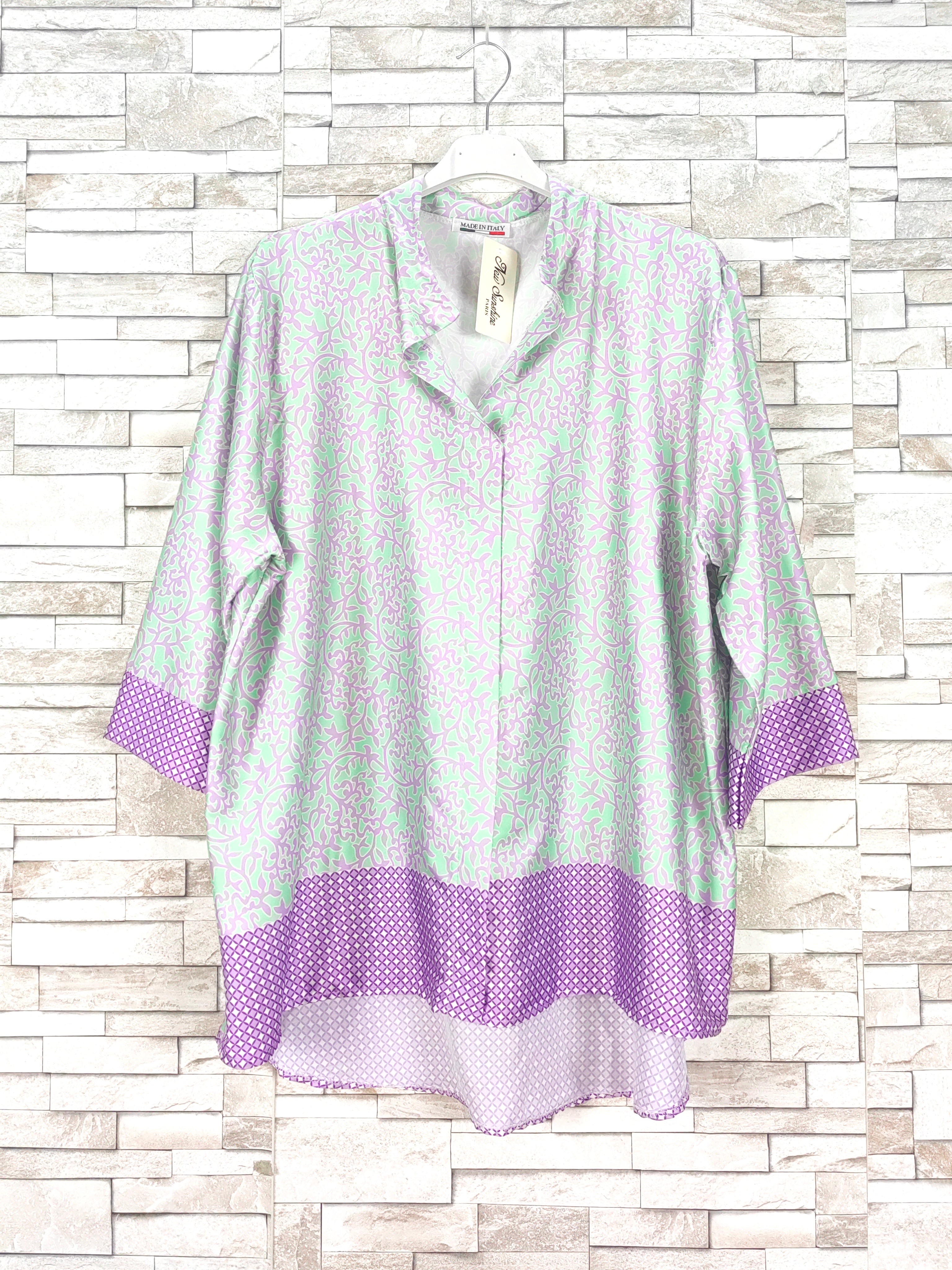 Blouse oversize en satin imprimé