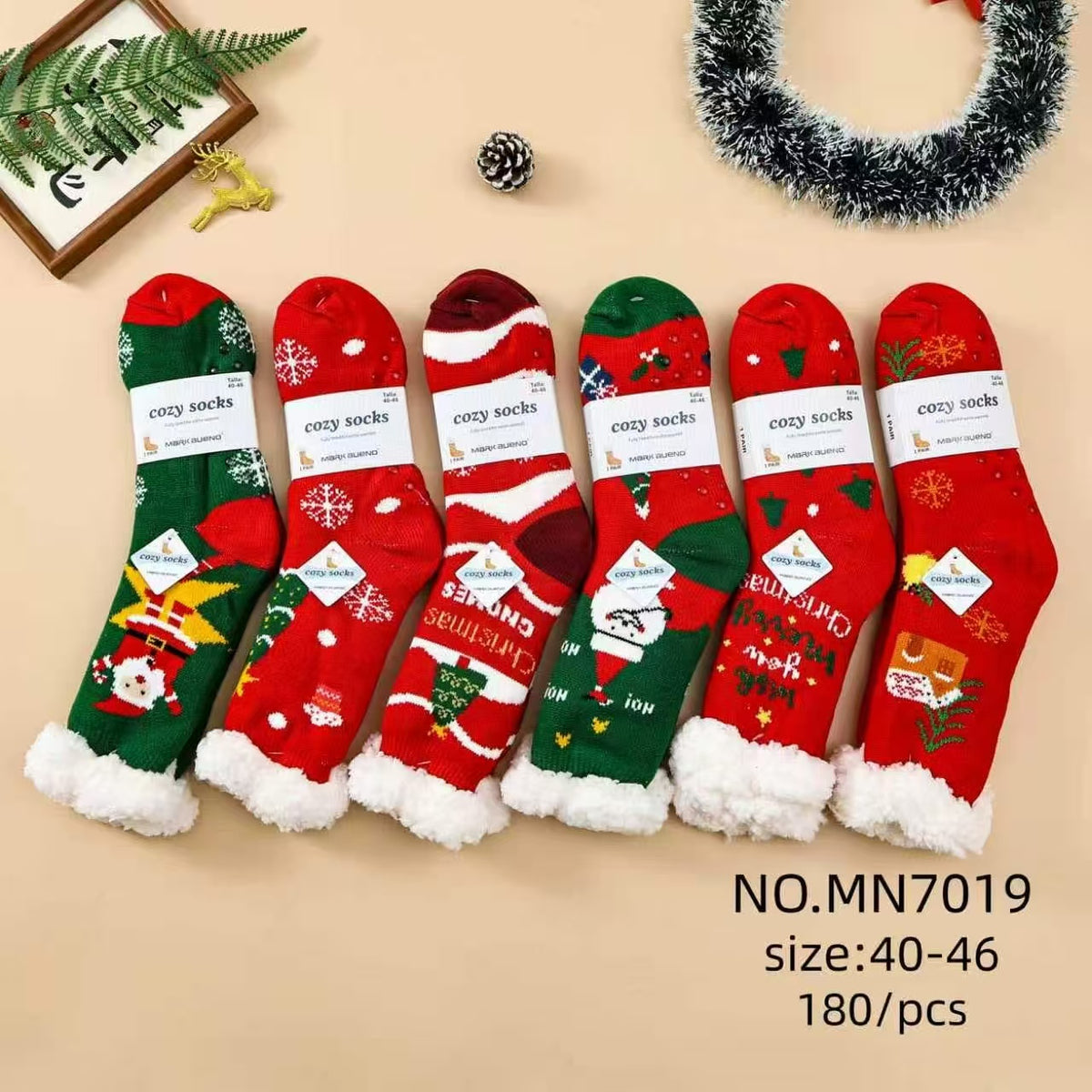 Chausettes chaussons Noël Homme (x12)7019