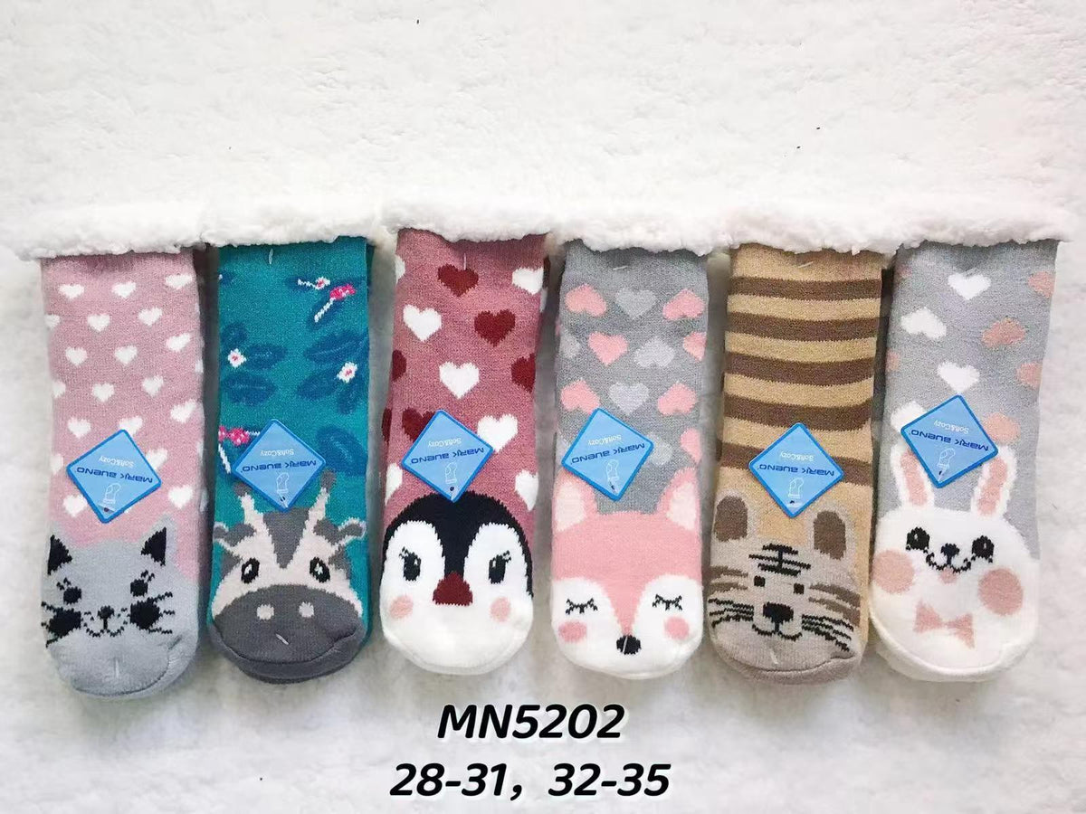 Chaussettes d'hiver pour enfants doublées polaire(x12)5204