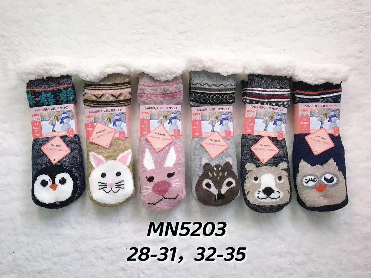 Chaussettes d'hiver pour enfants doublées polaire(x12)5203