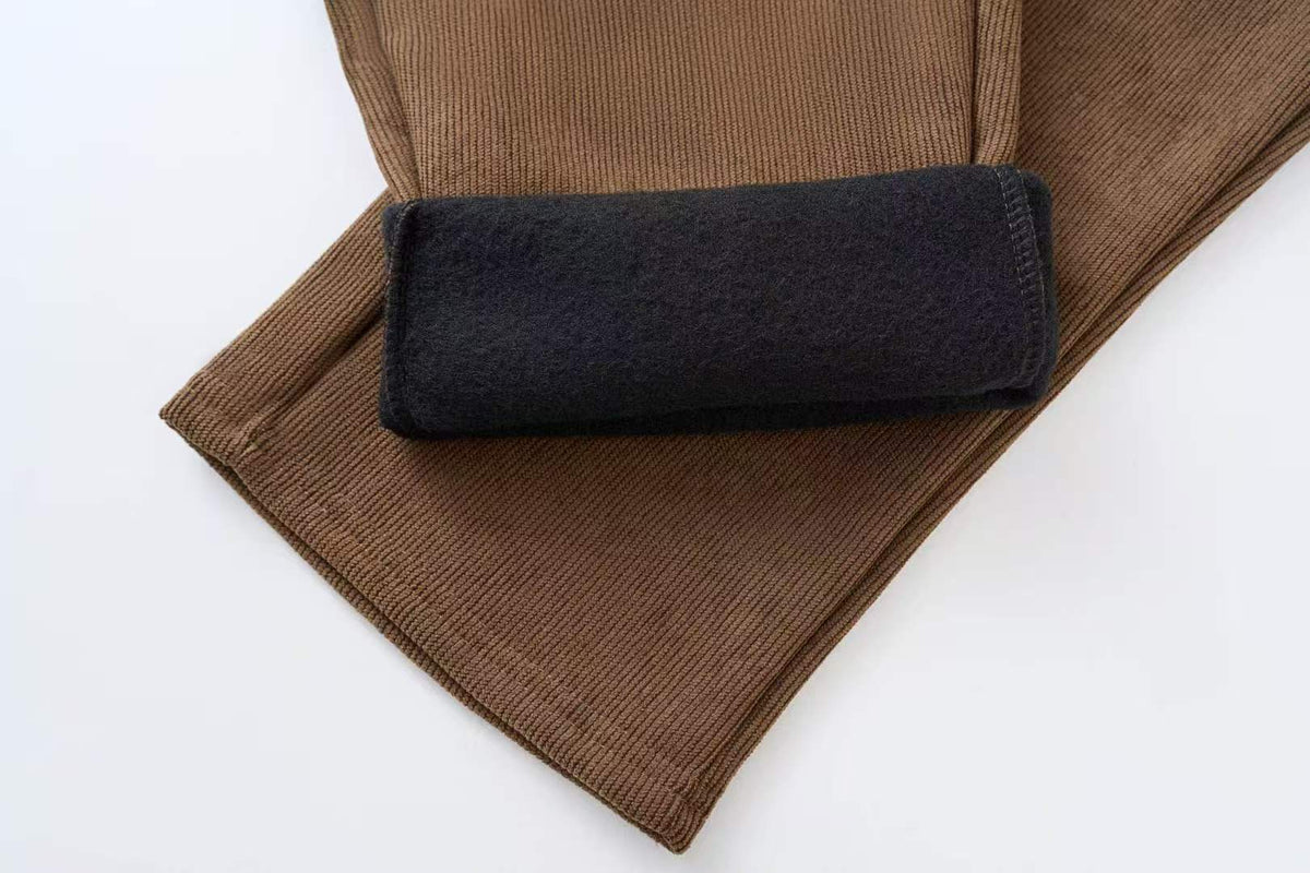 Pantalon velours côtelé doublé polaire (x12)#