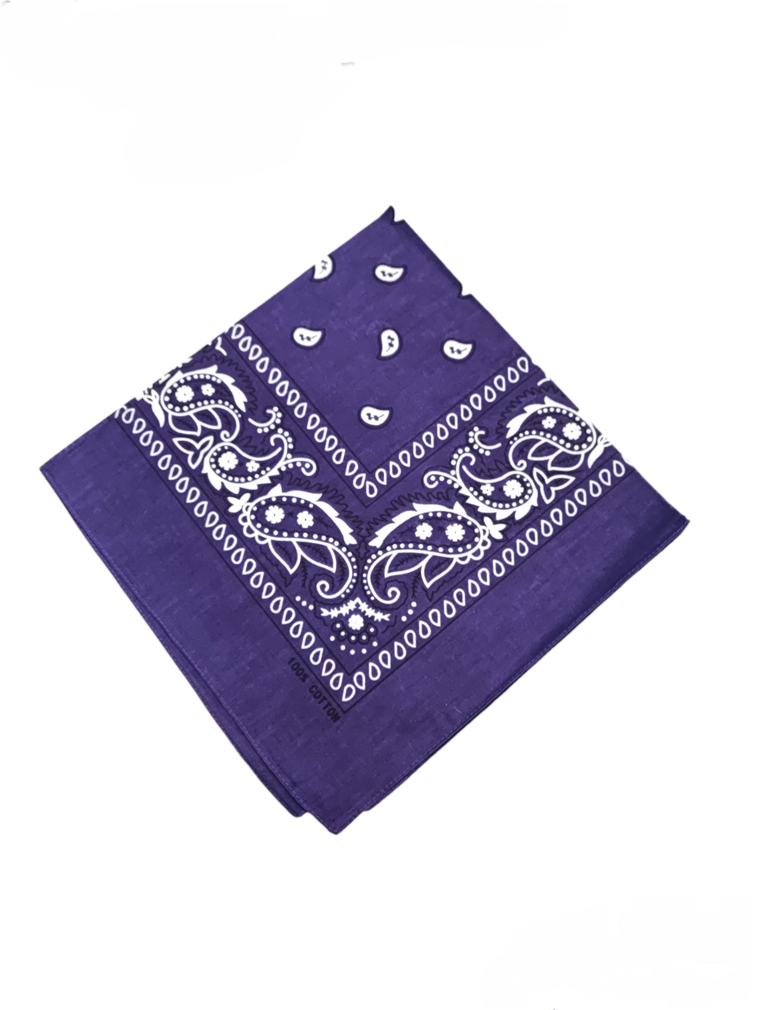 Bandana Carré 100% Coton motif paisley (x12)