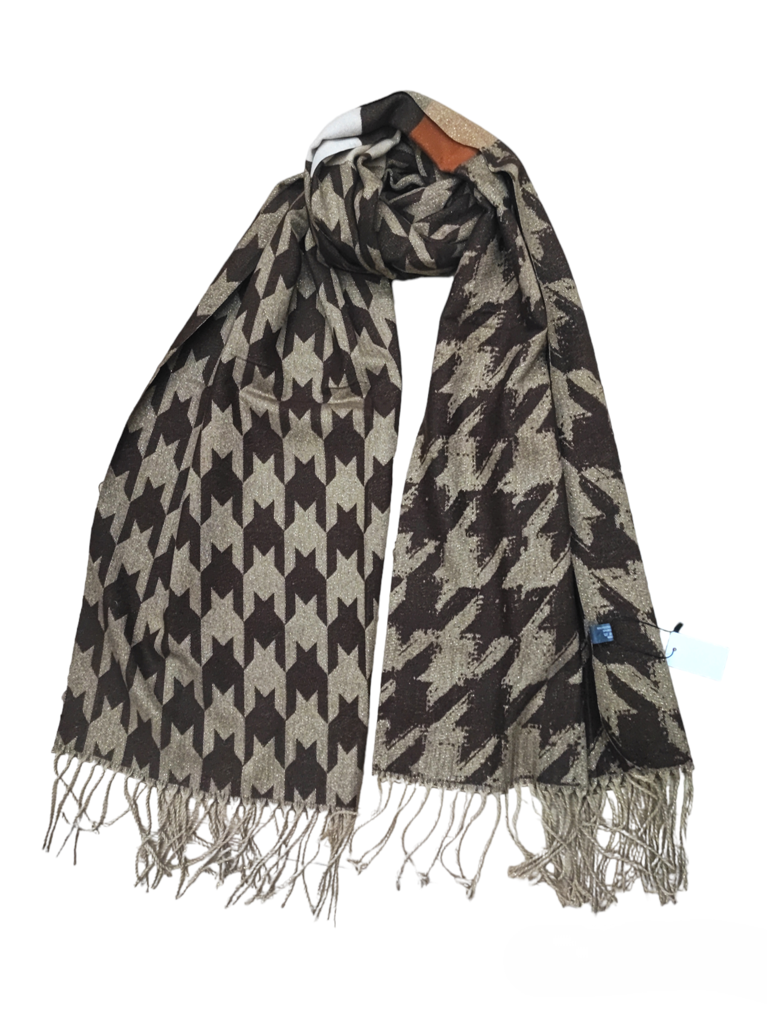 Écharpe châle motif
Fil d'or pied de poule (x6)#8