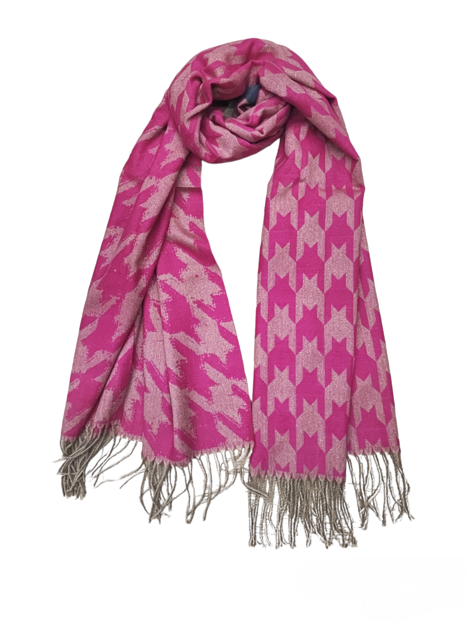 Écharpe châle motif
Fil d'or pied de poule (x6)#8