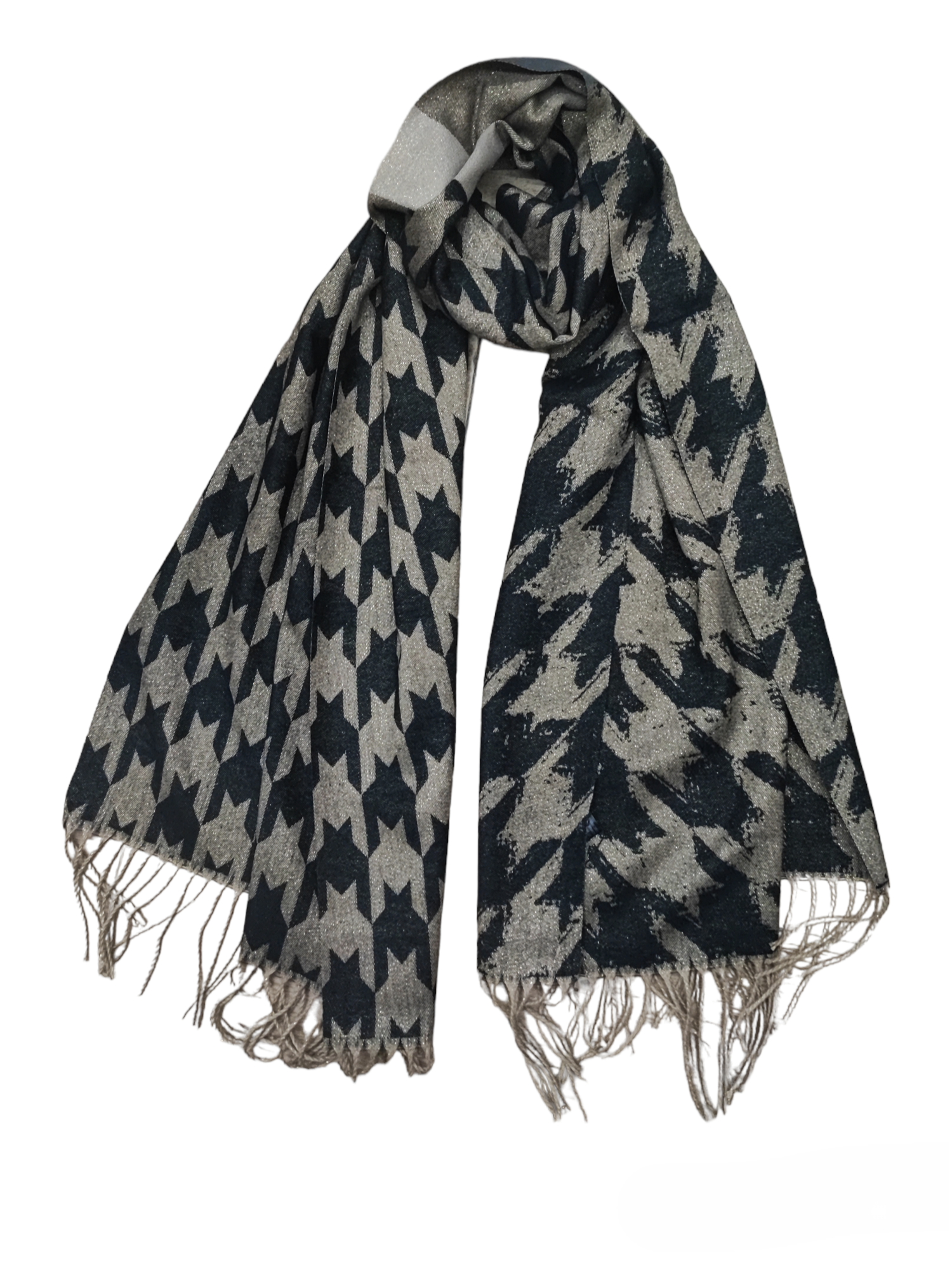 Écharpe châle motif
Fil d'or pied de poule (x6)#8