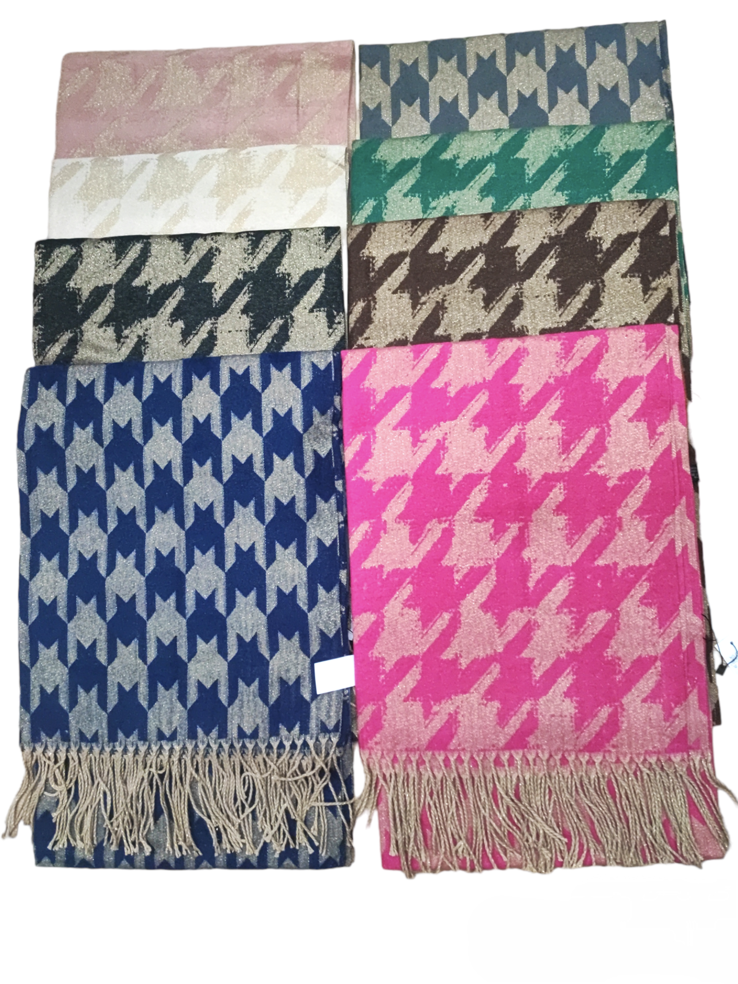 Écharpe châle motif
Fil d'or pied de poule (x6)#8