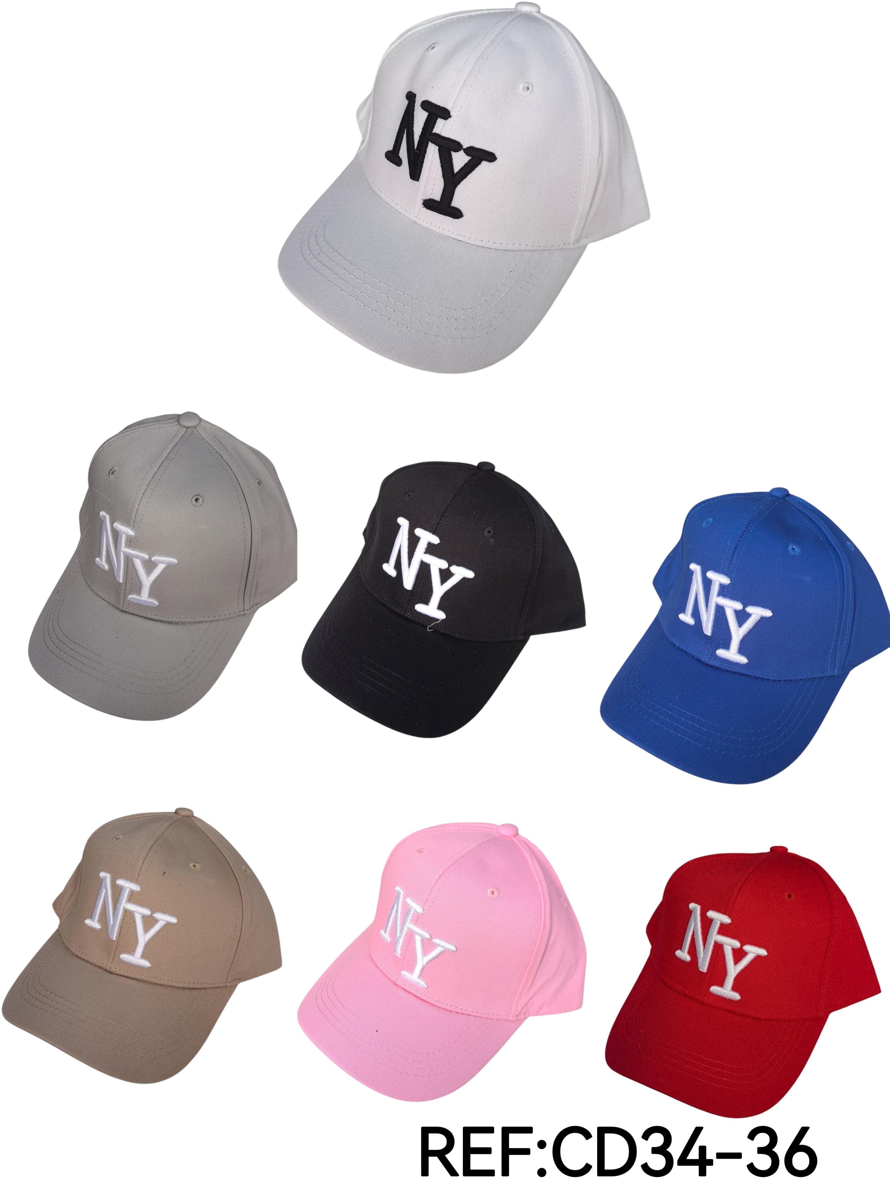 Casquettes unie écriture NY (x12) #36