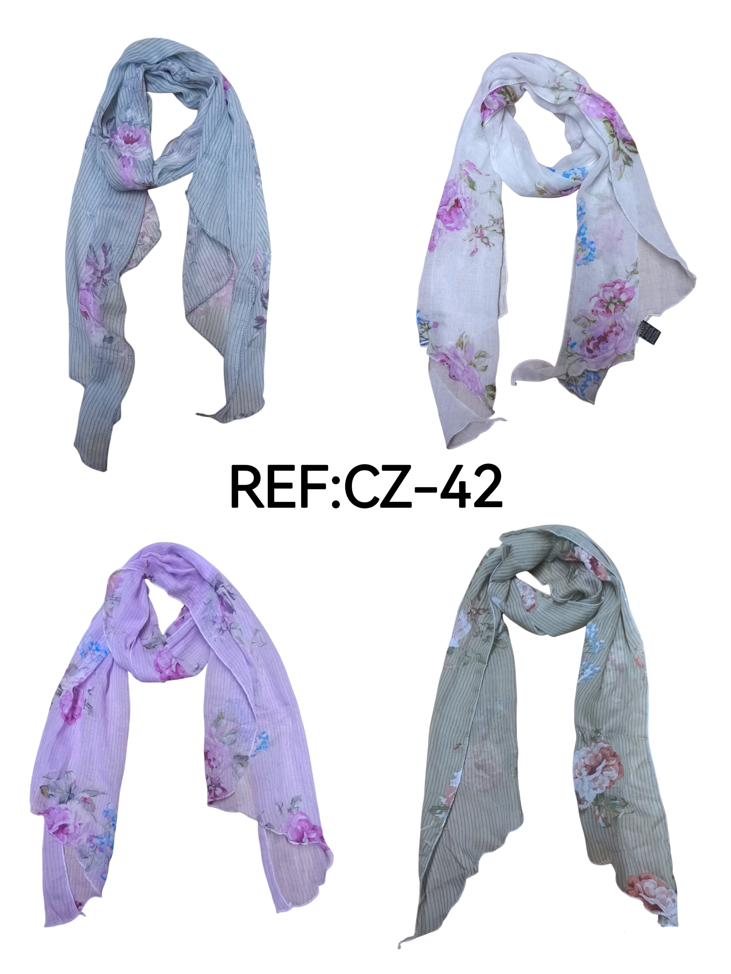 Foulard motif fleur (x12)