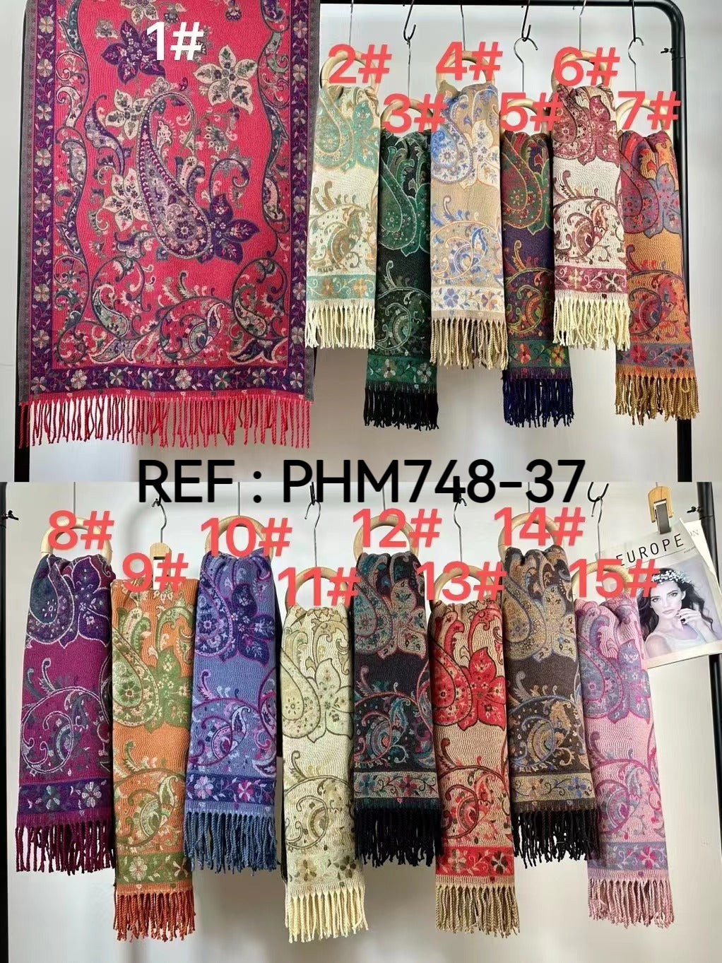 Châle Écharpe Motif Paisley(x12) #37