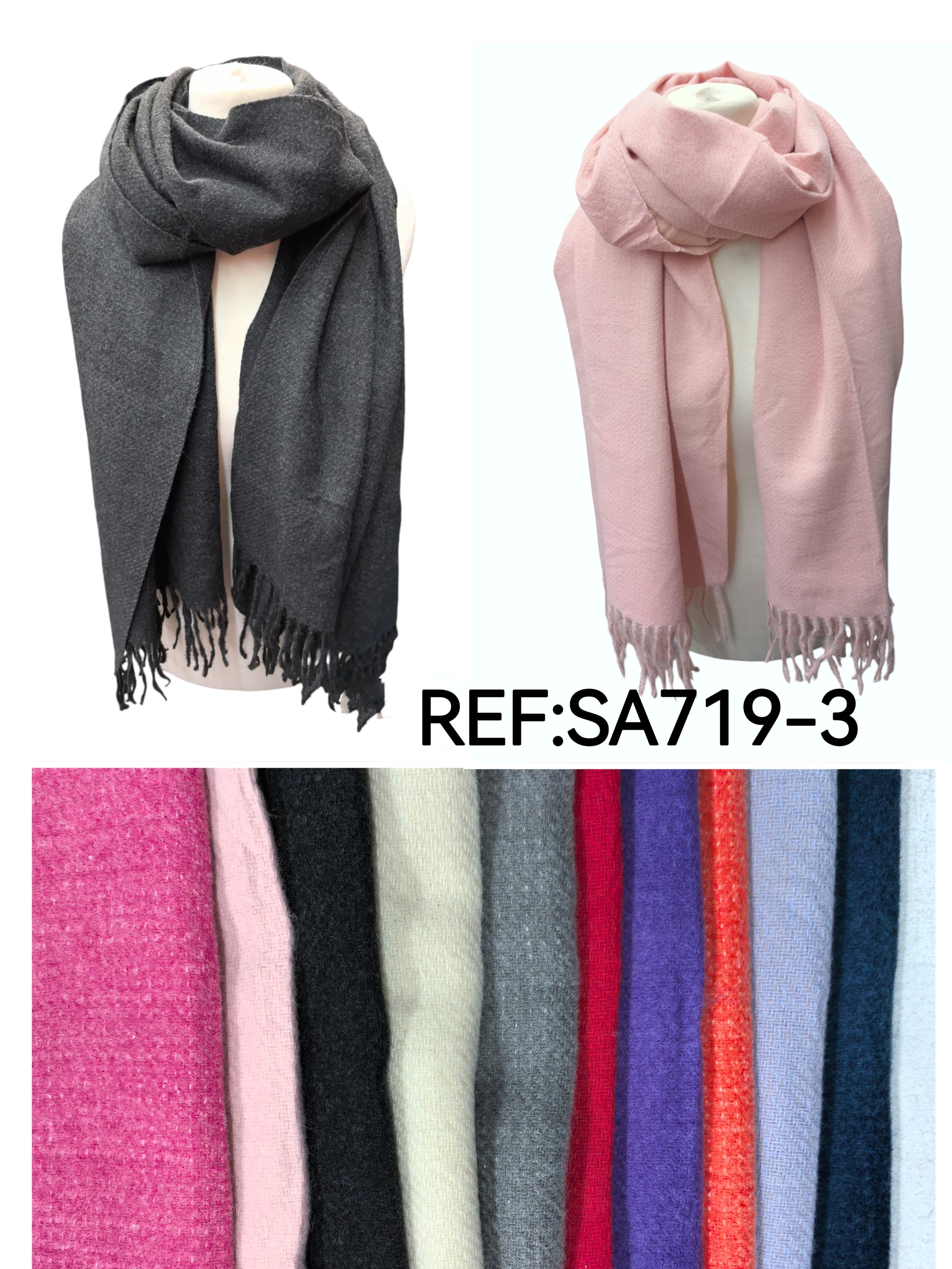 Écharpe châle couleur unie (x12)#3