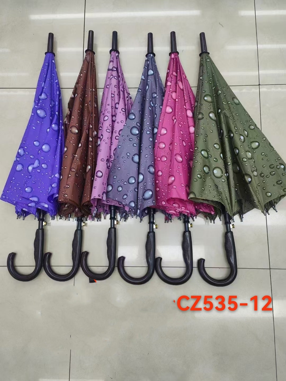 LOT DE 12 - Parapluie motif gouttelettes d'eau