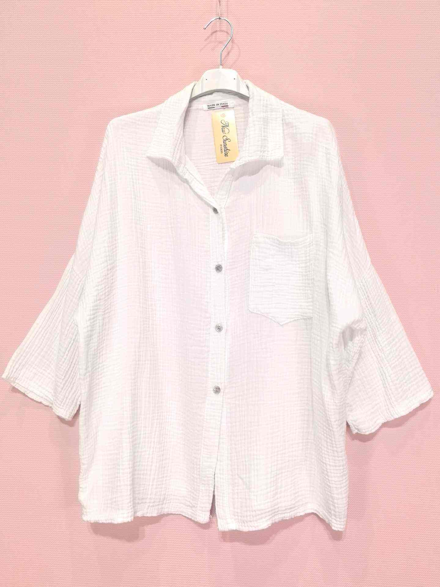 Chemise En Gaze De Cotton
Manches Trois Quarts (X6)