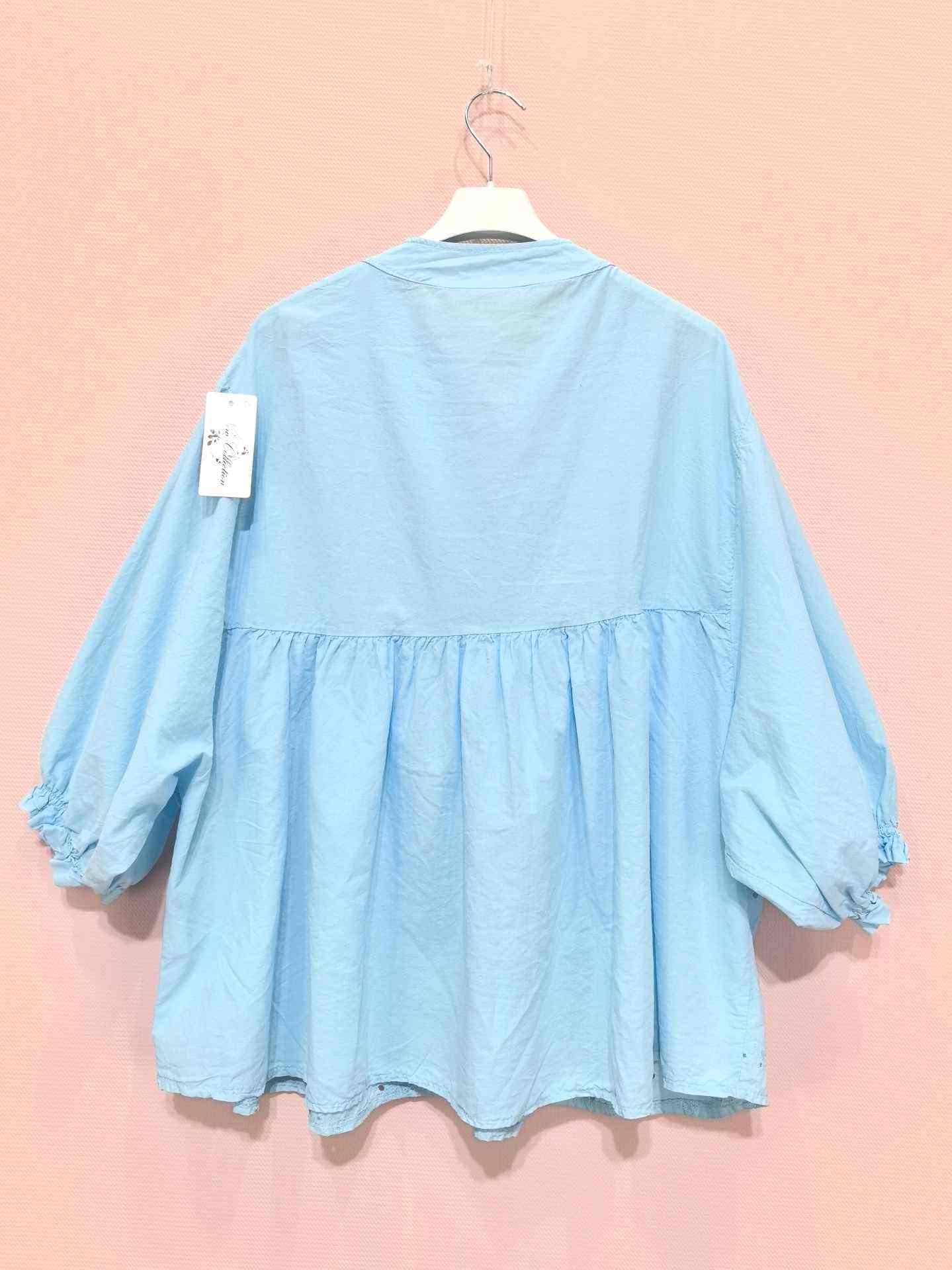 Blouse ample brodée manches bouffantes(x8)