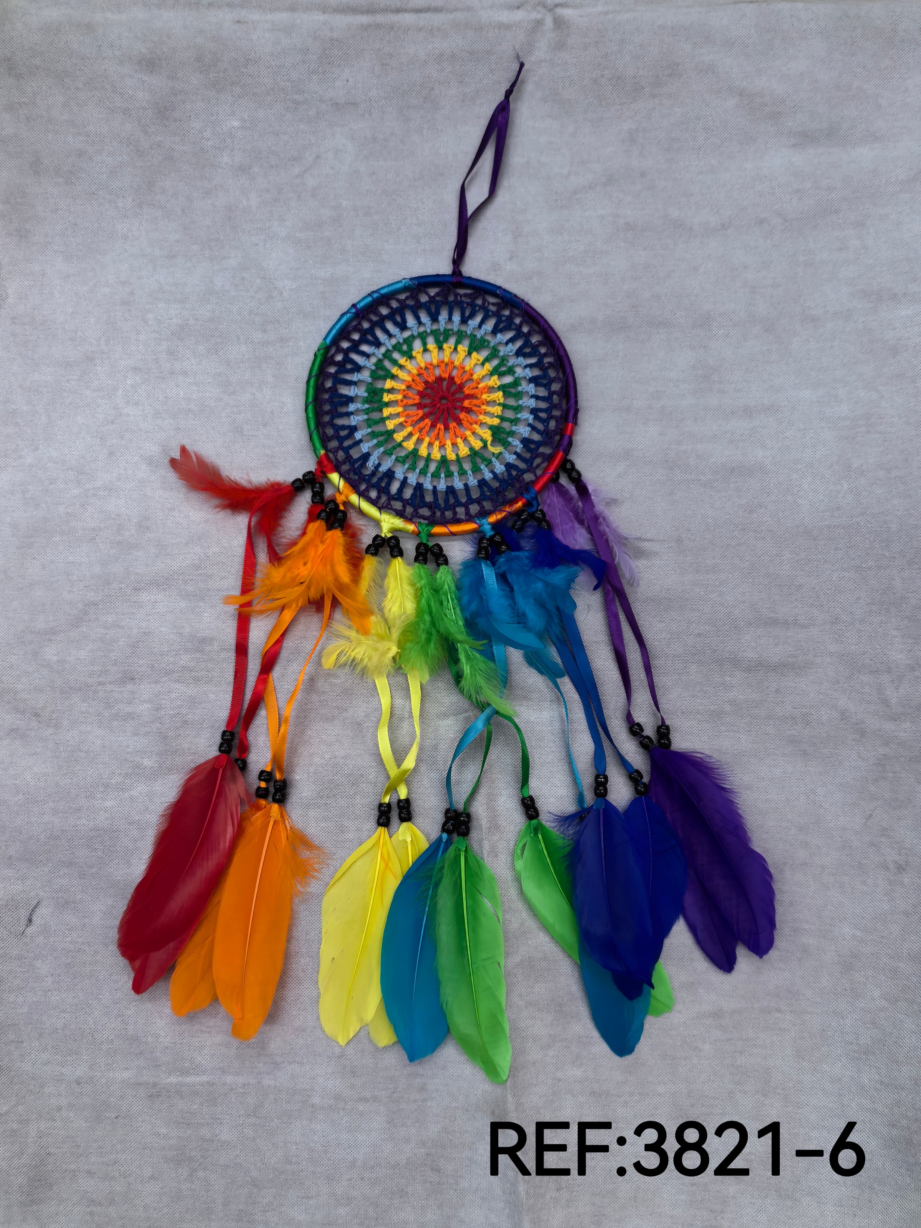 Déco Attrape-rêve couleurs de l'arc-en-ciel (x6)*6