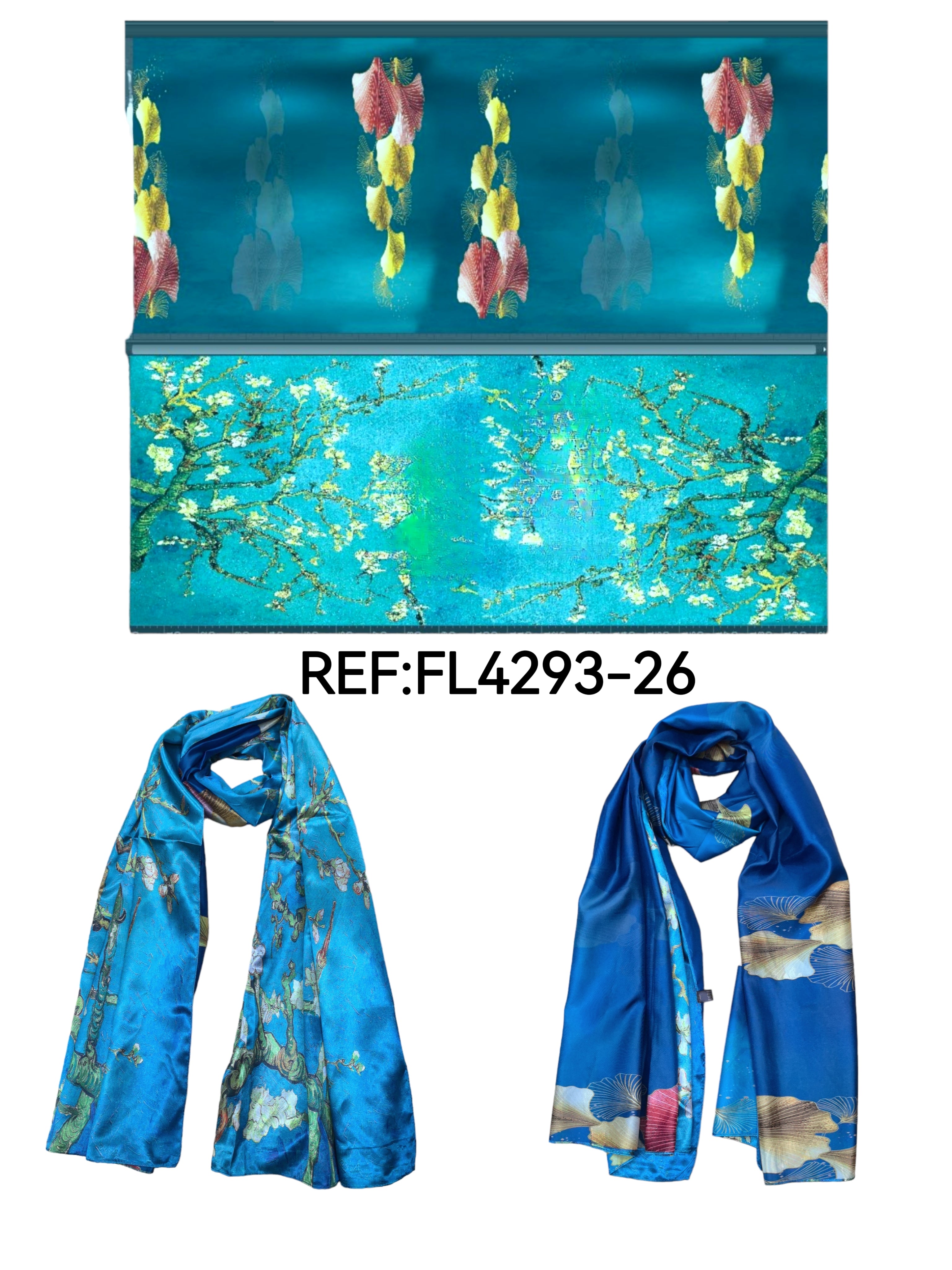 Foulards châle peinture à l'huile double face (x4)#26