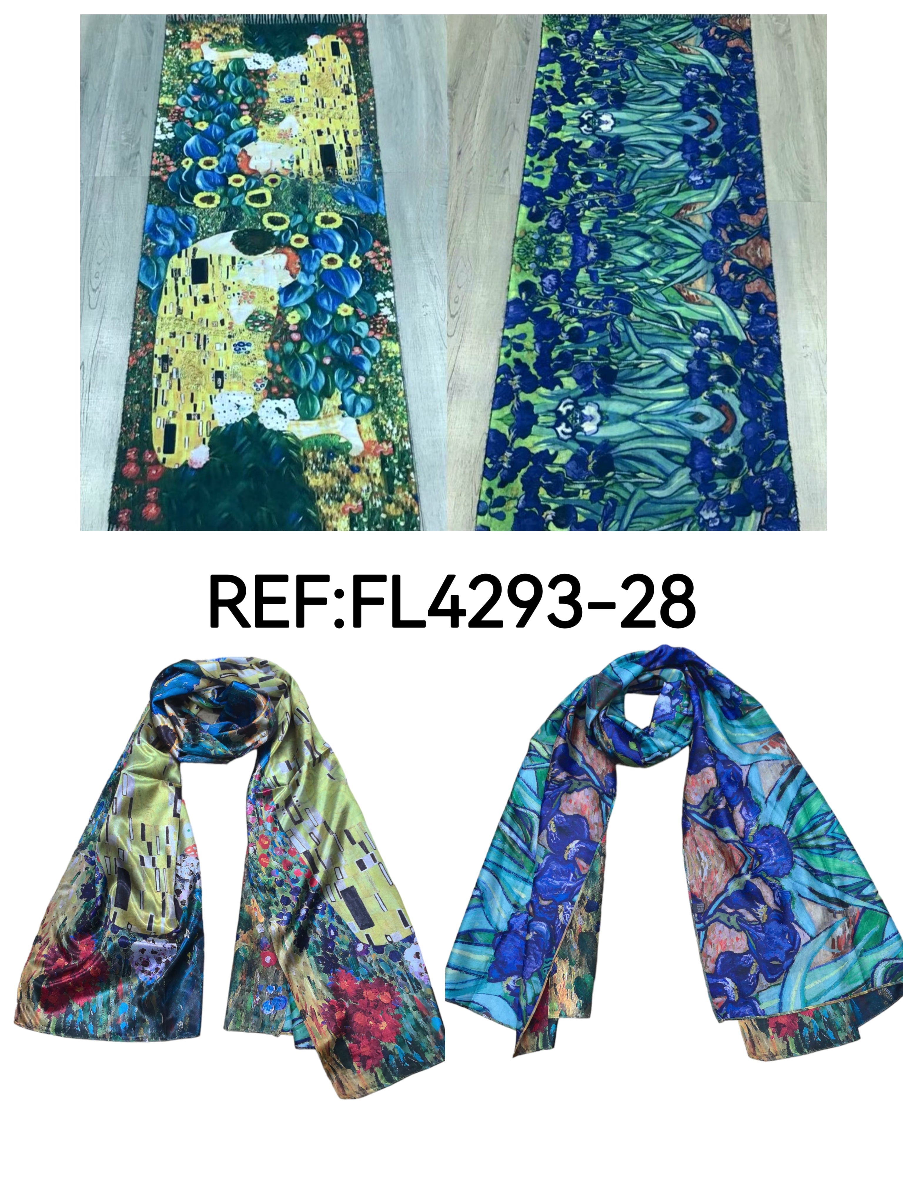 Foulards châle peinture à l'huile double face (x4)#28