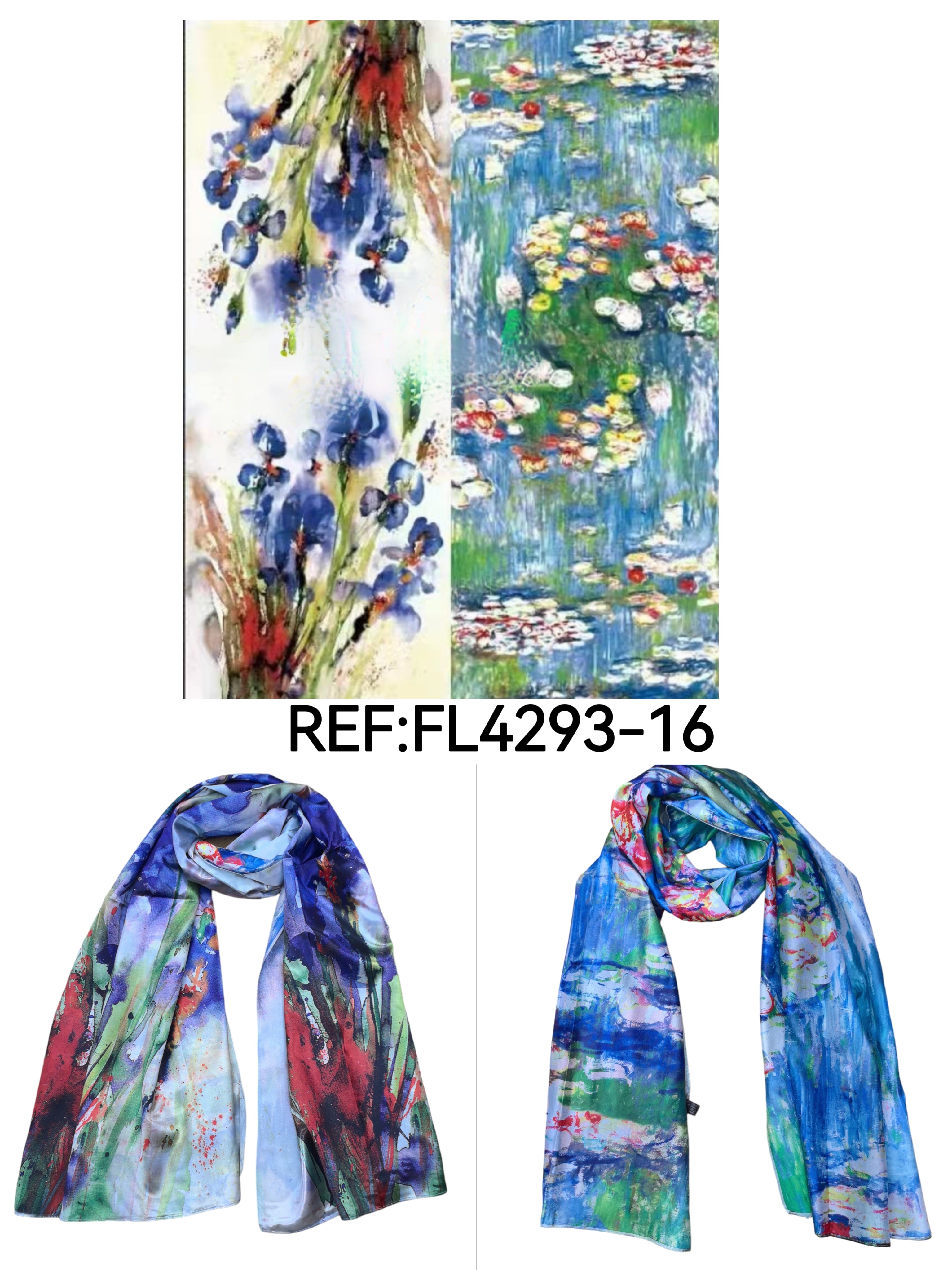 Foulards châle peinture à l'huile double face (x4)#16