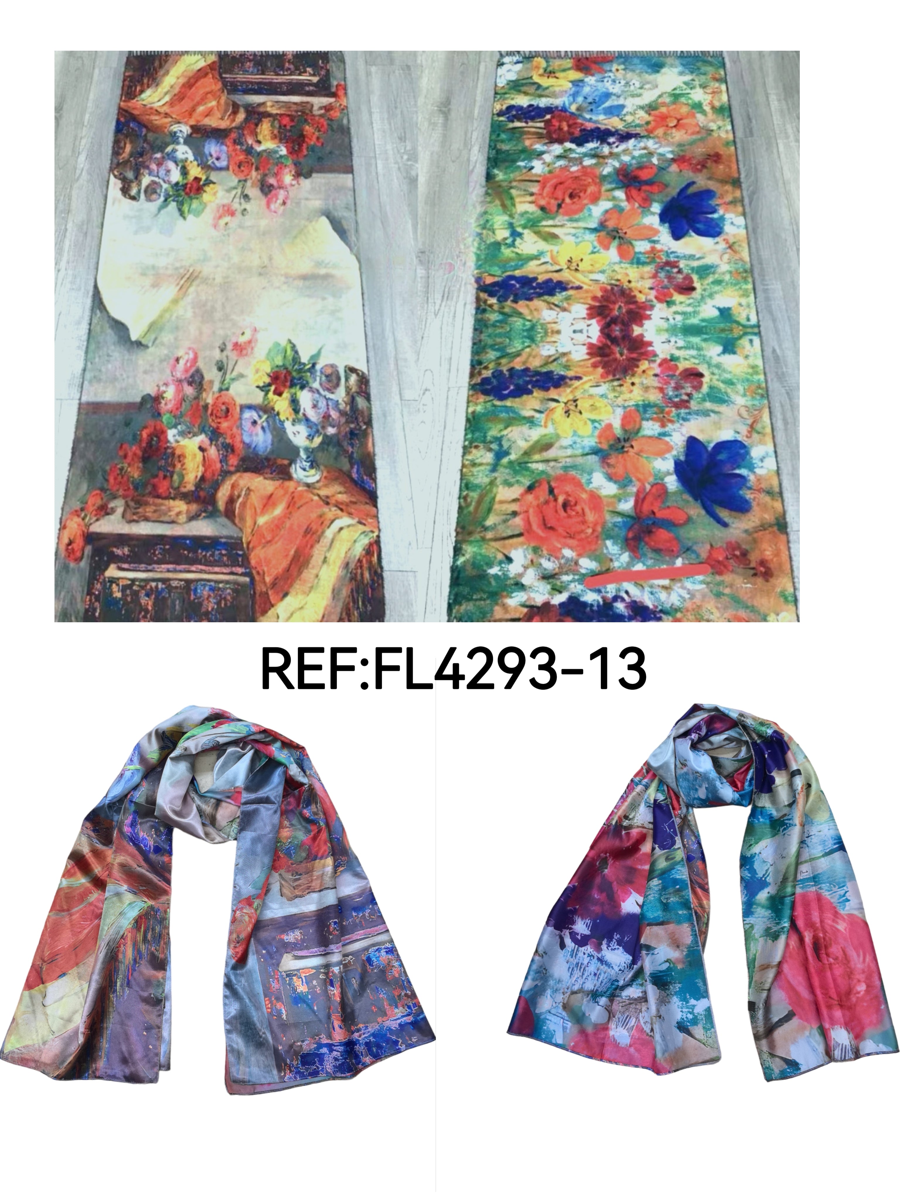 Foulards châle peinture à l'huile double face (x4)#13