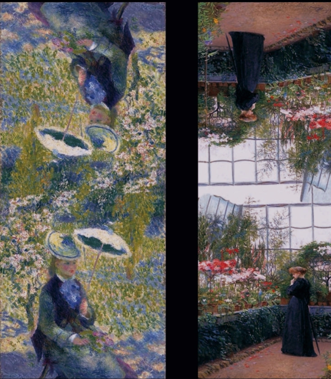 Foulards châle peinture à l'huile double face (x4)#12