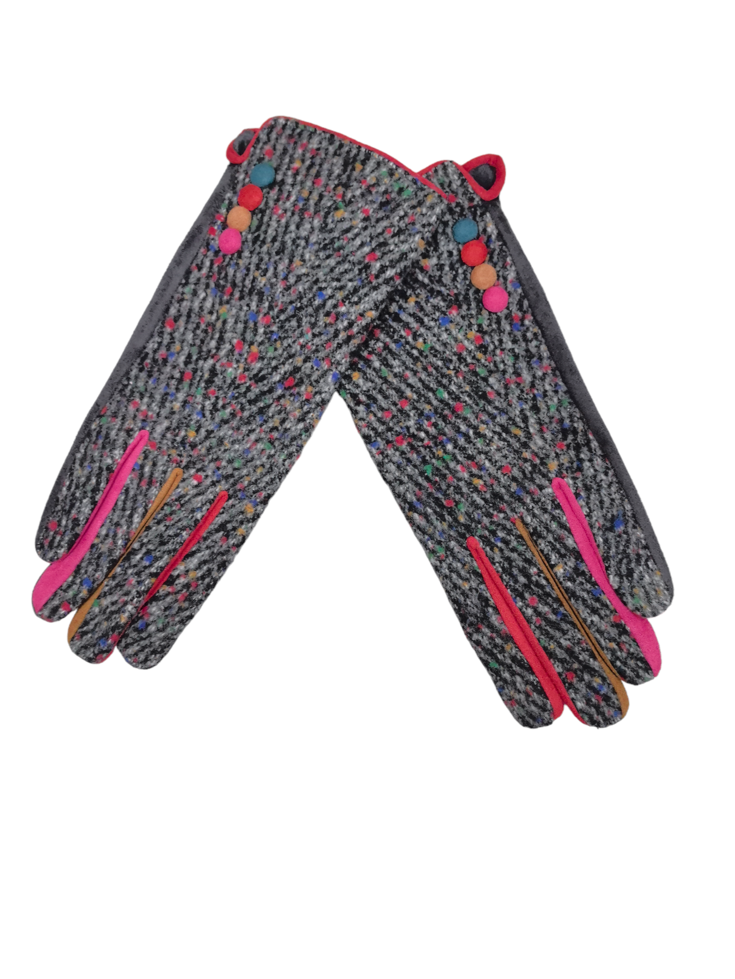 Gants tactiles motifs et couleurs mélange(x12)