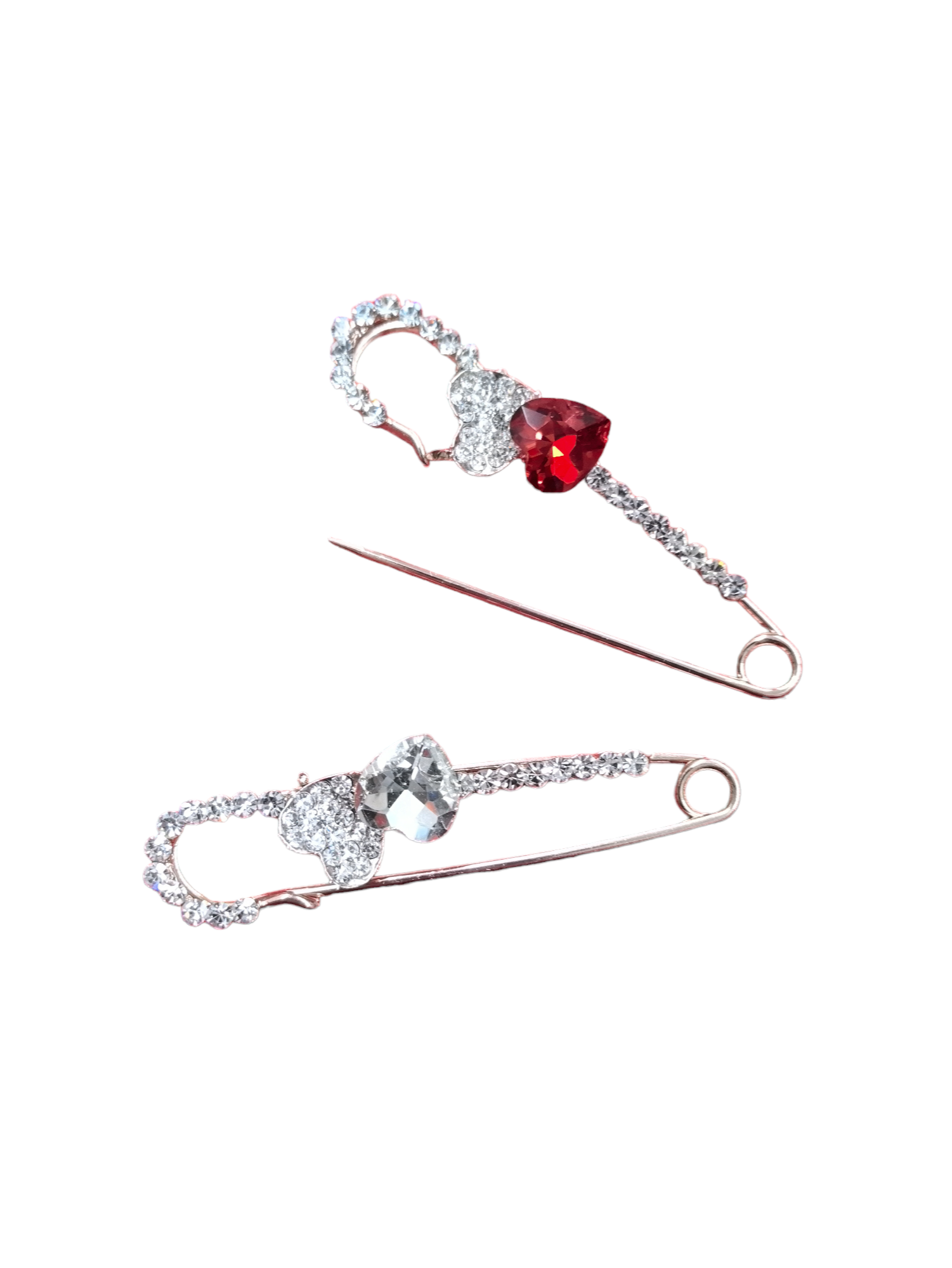 Broche epingle coeur #CZB9-12 (x6)